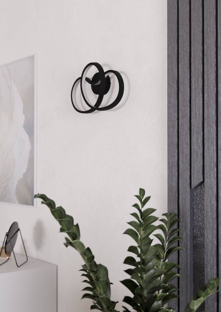EGLO Wandleuchte »GIANELLA Wandlampe, Alu, Stahl und Kunststoff, Wohnzimmerlampe, Lampe«, 1 flammig, Leuchtmittel LED-Modul | LED fest integriert, Wand-/Deckenleuchte, L37 x H21,5 x AL8 cm, schwarz, 14,5W inkl.