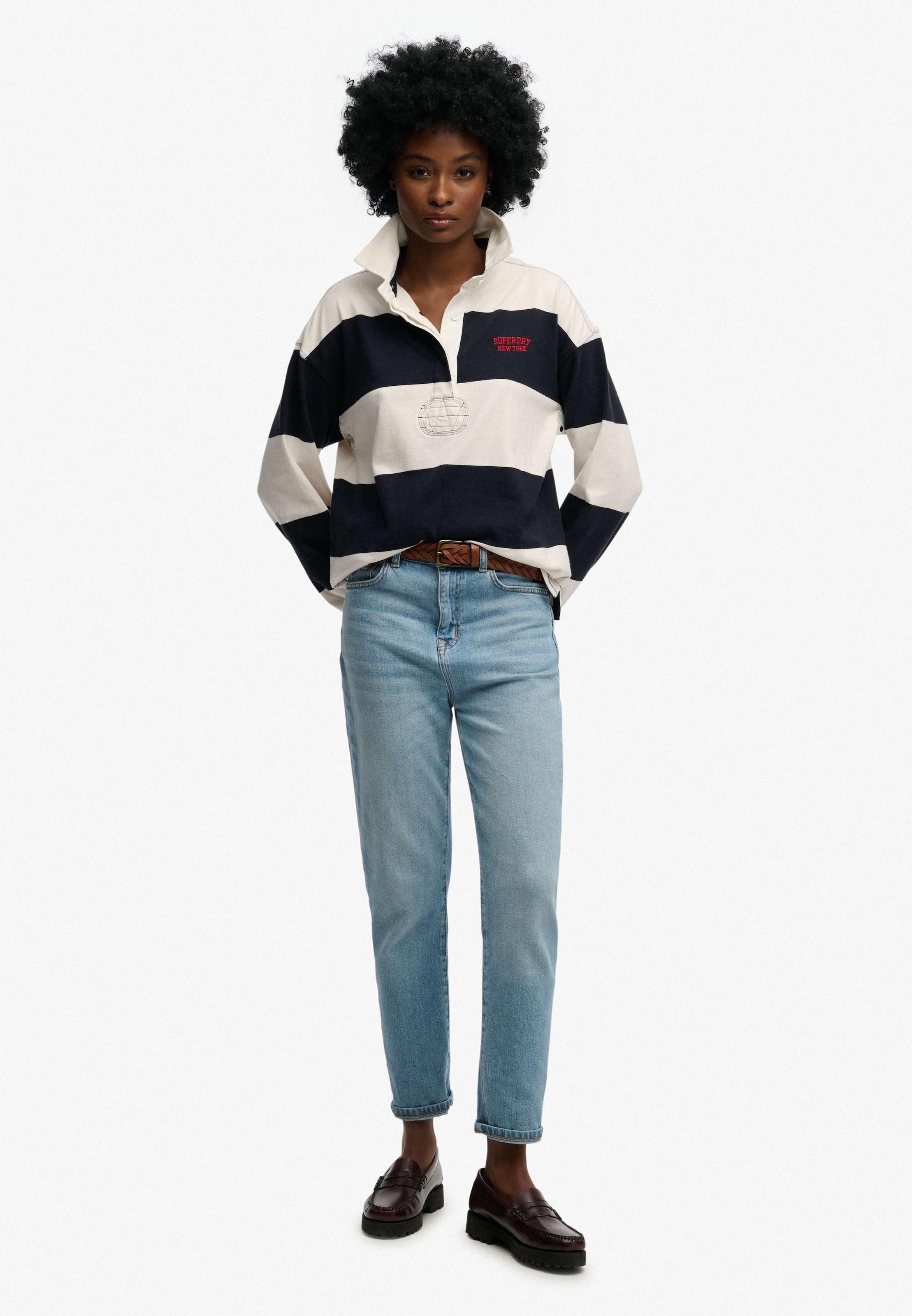 Superdry Langarm-Poloshirt »HERITAGE STRIPE RUGBY TOP«