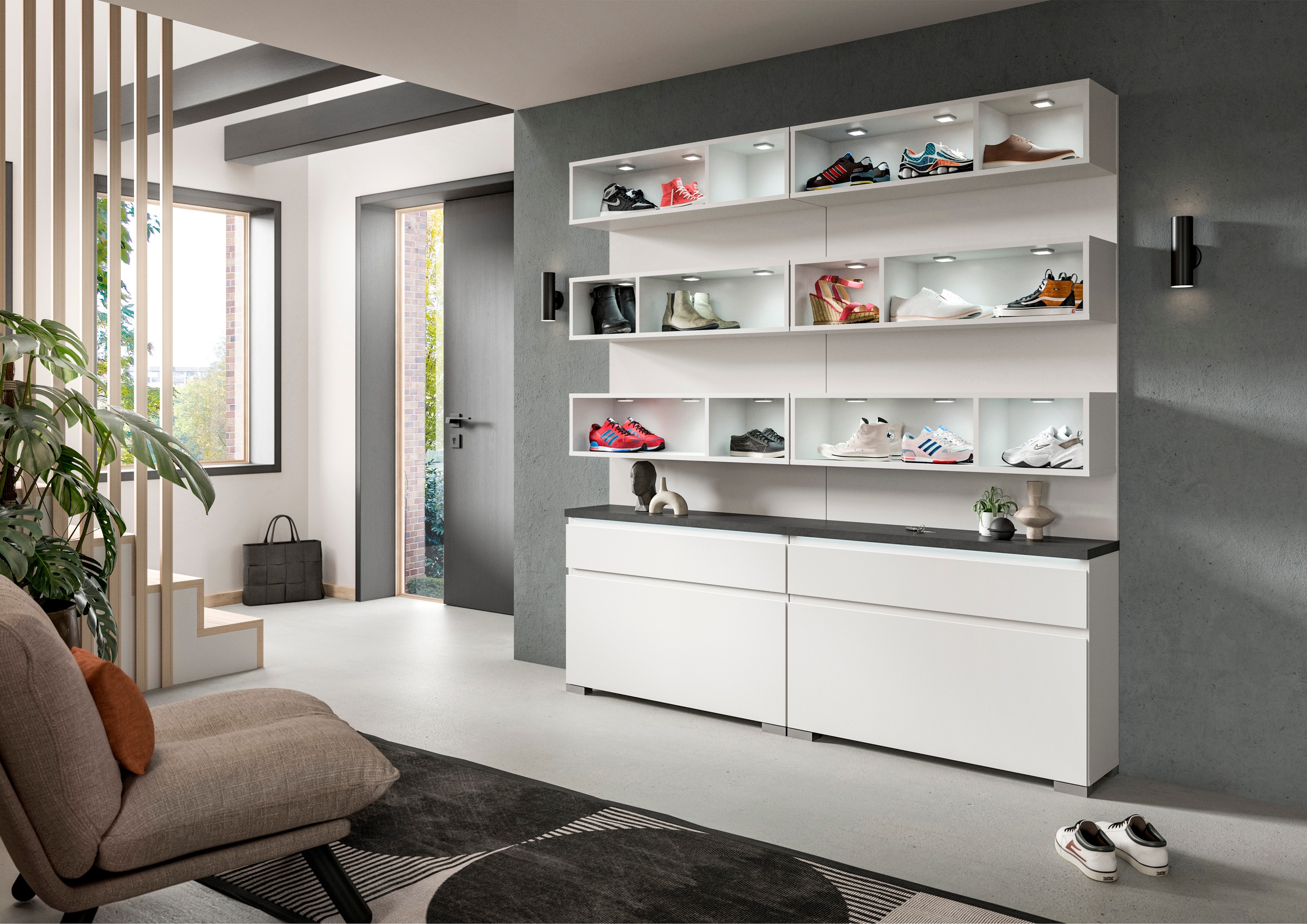 INOSIGN Schuhschrank »Skoskap, Höhe 194 cm, Platz für ca. 22 Schuhpaare, viel Stauraum«, 6 Fächer, 1 Klappe, 1 Schubkasten, Garderobenkombination, Schuhregal