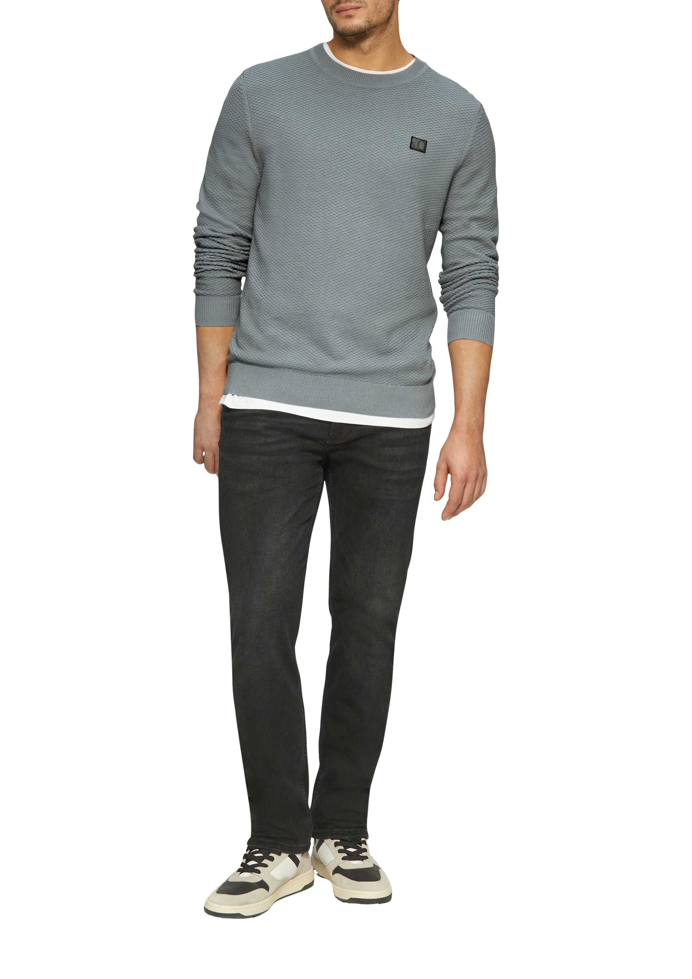 s.Oliver Strickpullover, Rundhals, in Struktur-Optik