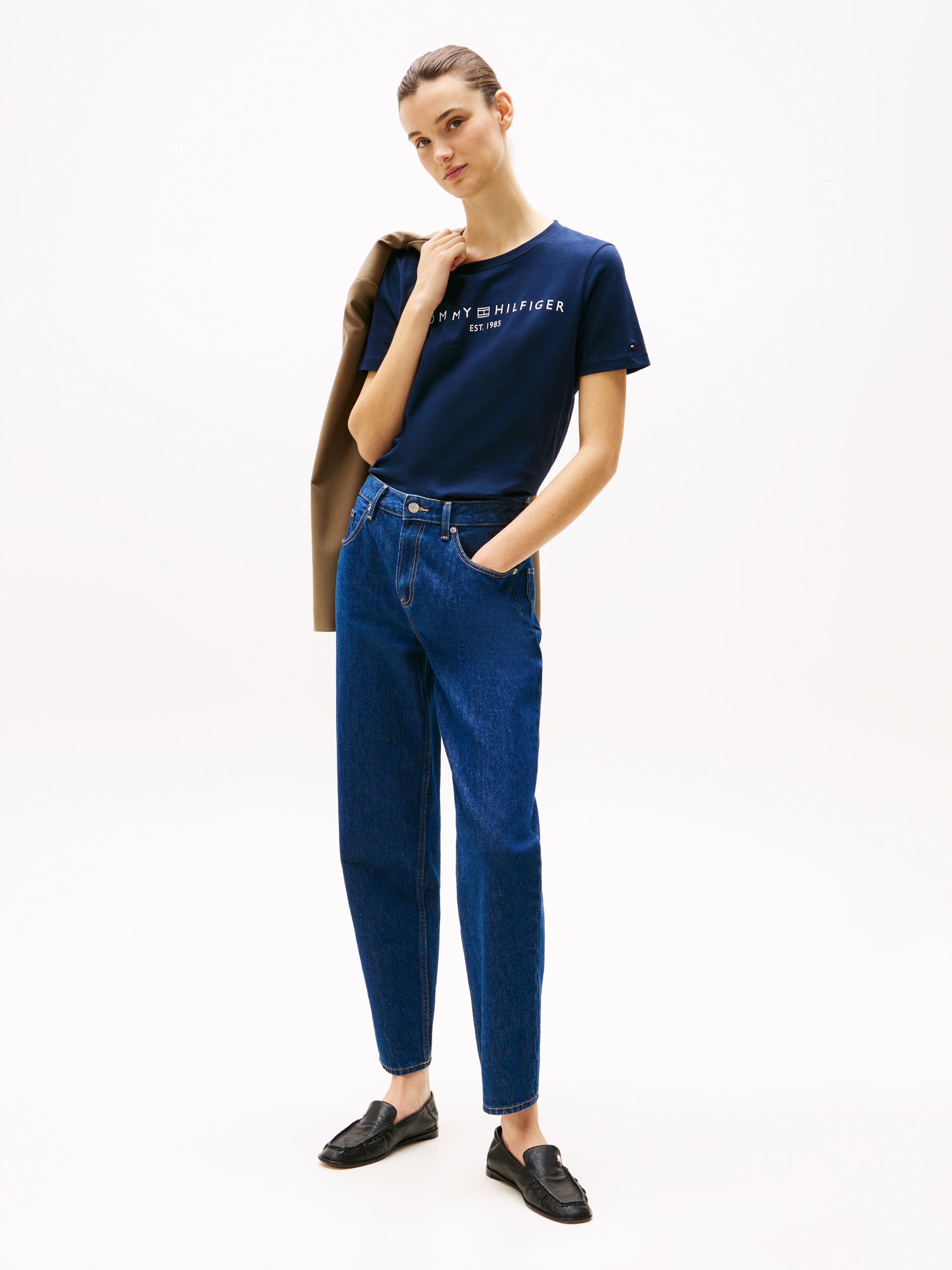 Tommy Hilfiger T-Shirt »REG CORP LOGO C-NK SS«, mit Logoschriftzug