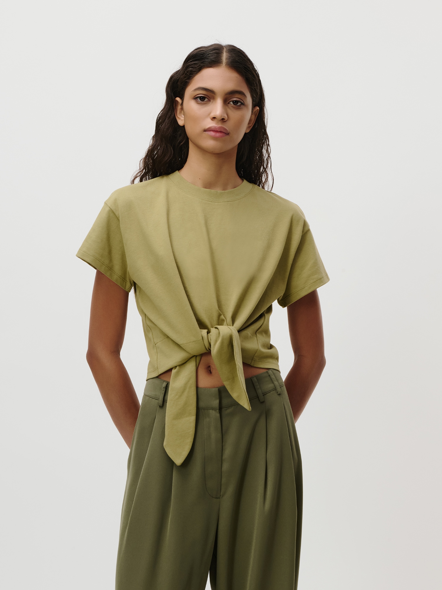 LeGer T-Shirt »Tessy, LeGer by Lena Gercke« mit Knoten-Detail, cropped