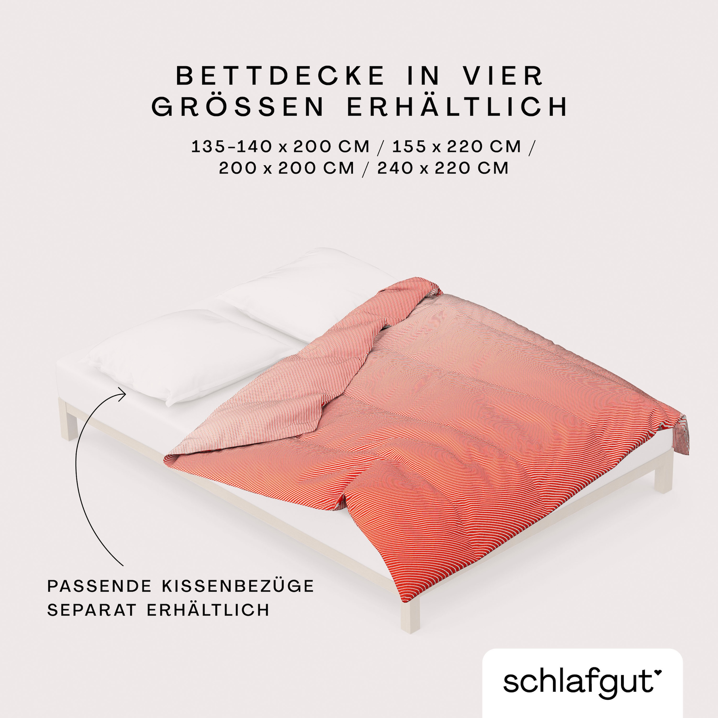 Schlafgut Bettbezug »Woven Satin Fade mit feinen Streifen«, (1 St.), mit Farbverlauf, Mix & Match: passender Kissenbezug erhältlich