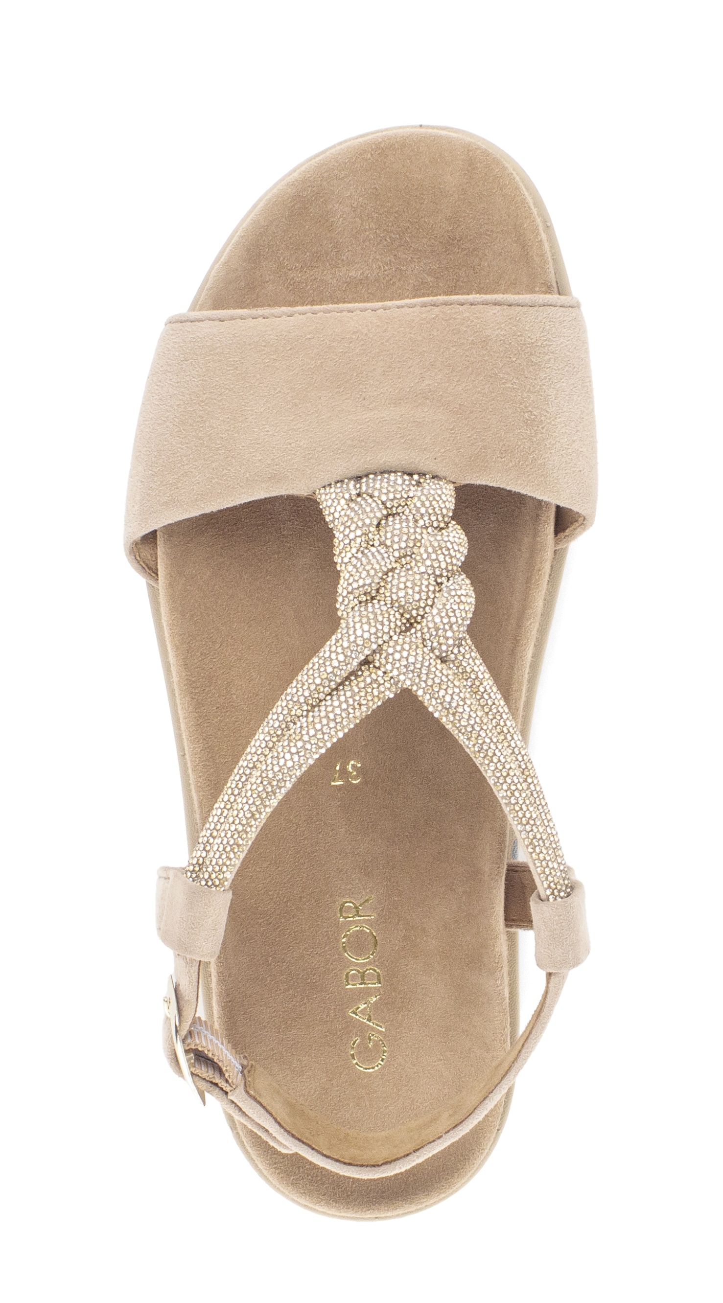 Gabor Riemchensandale  Plateau, Sandalette, Sommerschuh mit funkelnden Strasssteichen