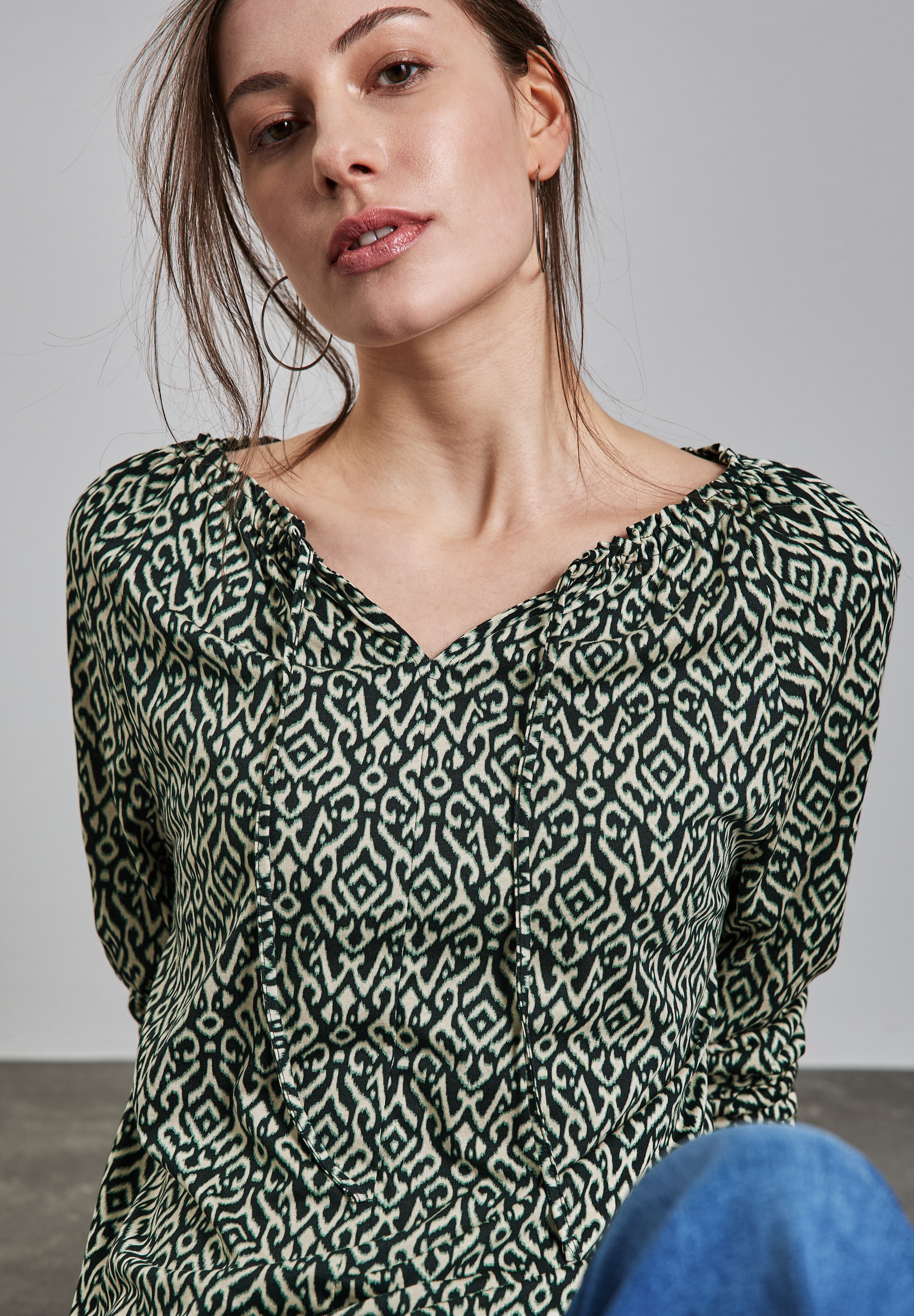 STREET ONE Langarmshirt, mit All-Over Print