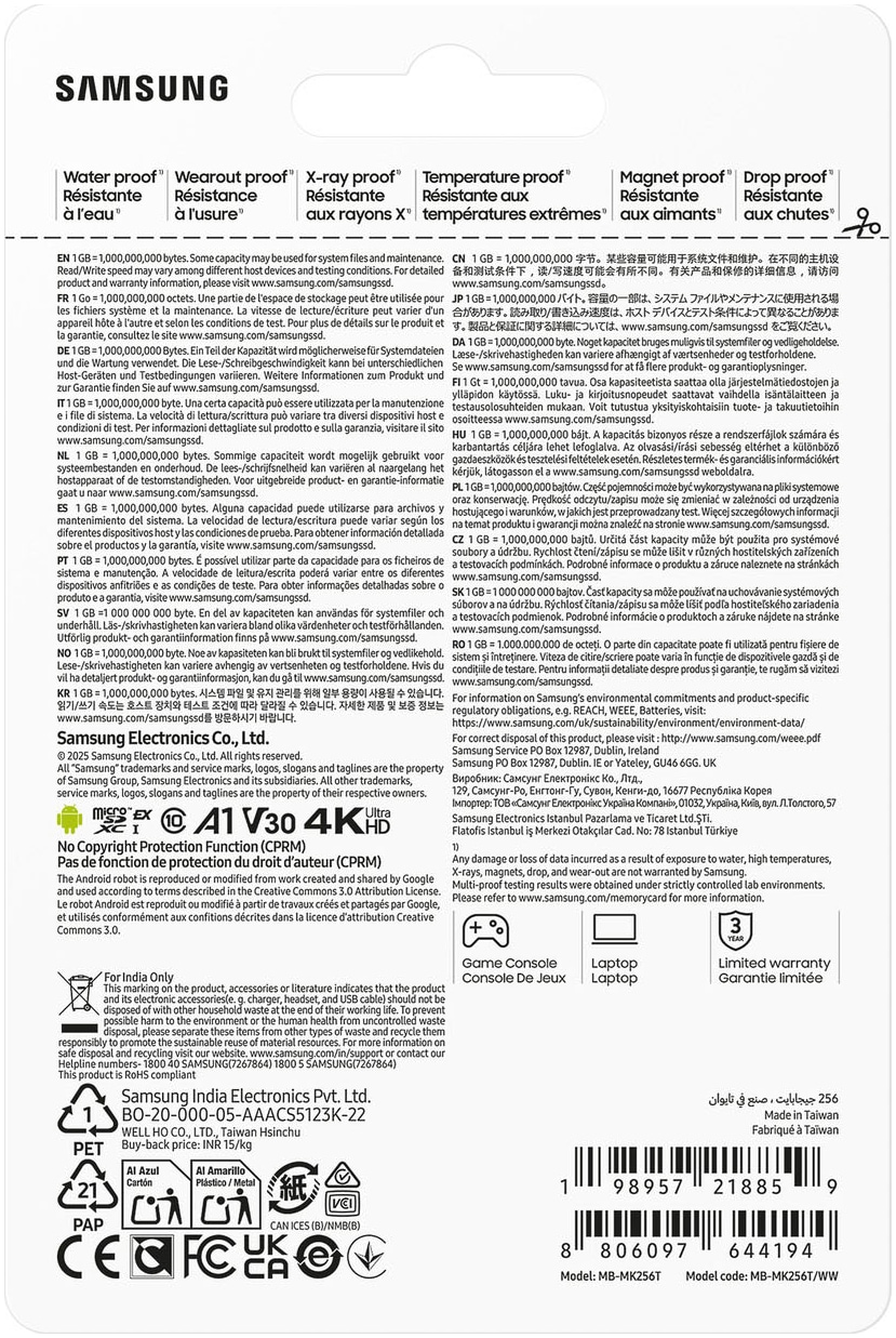 Samsung Speicherkarte »P9 microSD Express« (256 GB 800 MB/s Lesegeschwindigkeit)