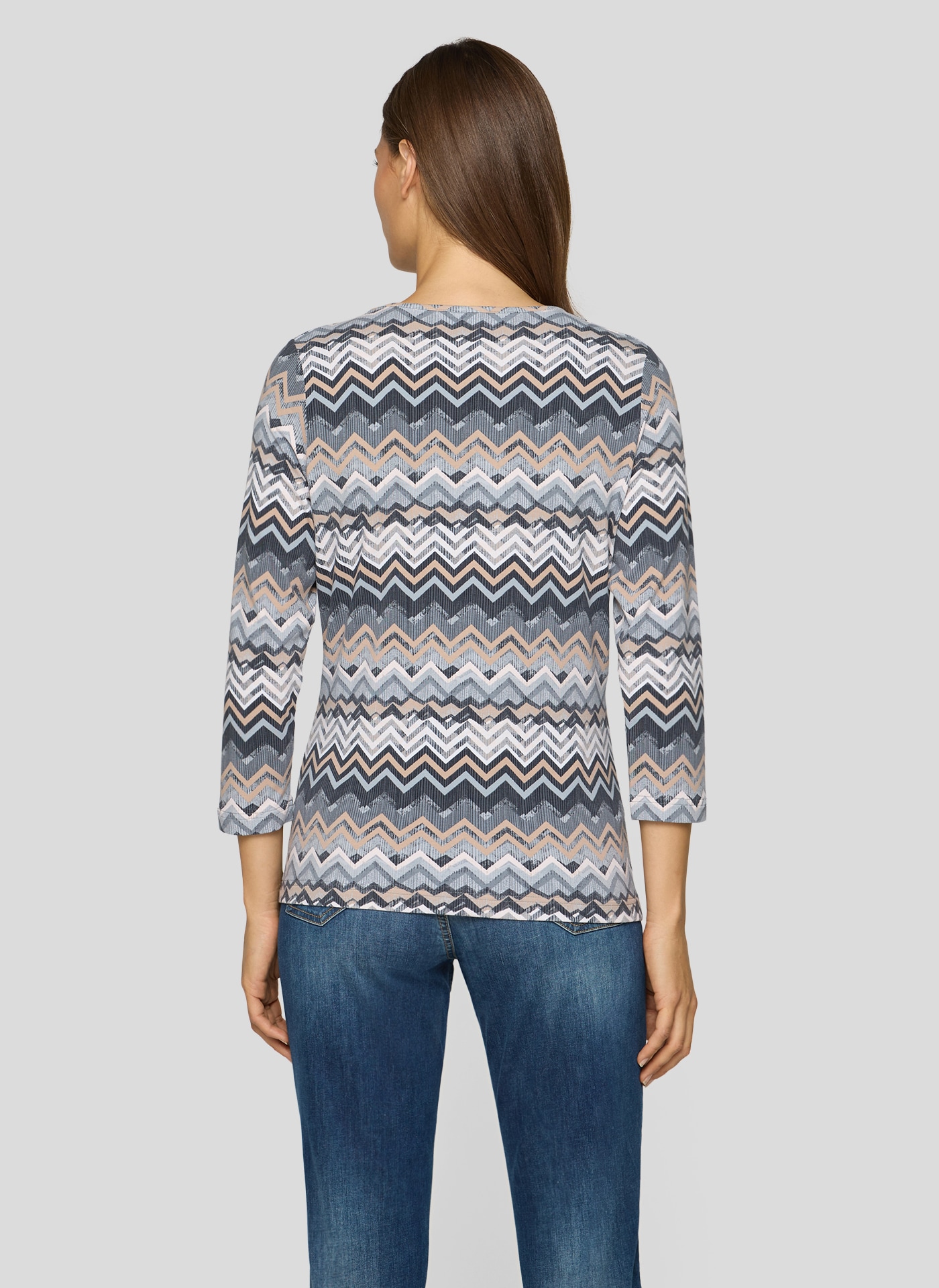 Rabe 3/4-Arm-Shirt mit grafischem Muster