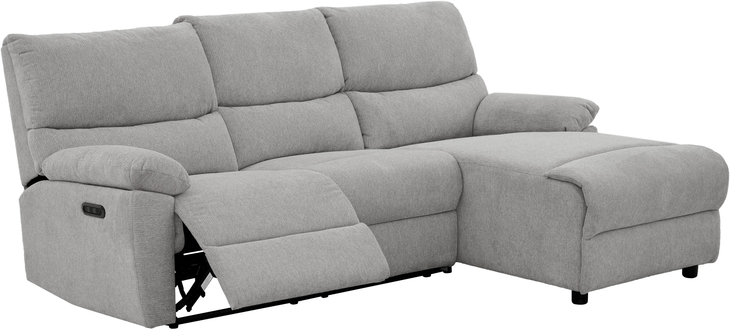 Home affaire Ecksofa »LANNOY, L-Form,  233cm, manuelle u. elektrische Funktion, mit USB A/C,« Liegefunktion 105°-150°, Federkern, Webstoff u. Cord-Bezug