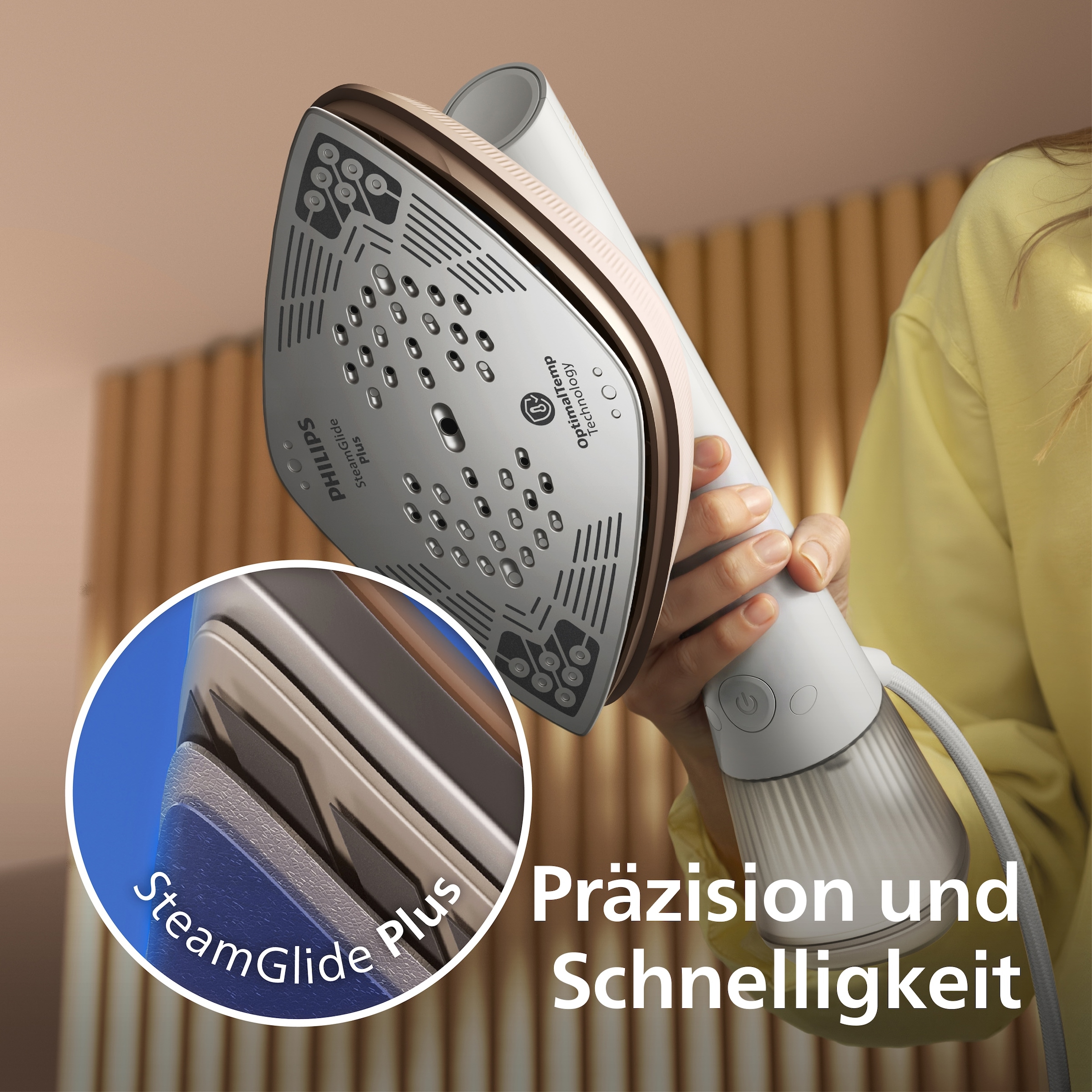 Philips Dampfbügeleisen »GC213/50 OneTurn 2-in-1 Bügeleisen & Steamer, StyleMat & Dock inkl.« 1800 W 1800 W, SteamGlide Plus, 200ml Wasserbehälter und 90 g Dampfstoß