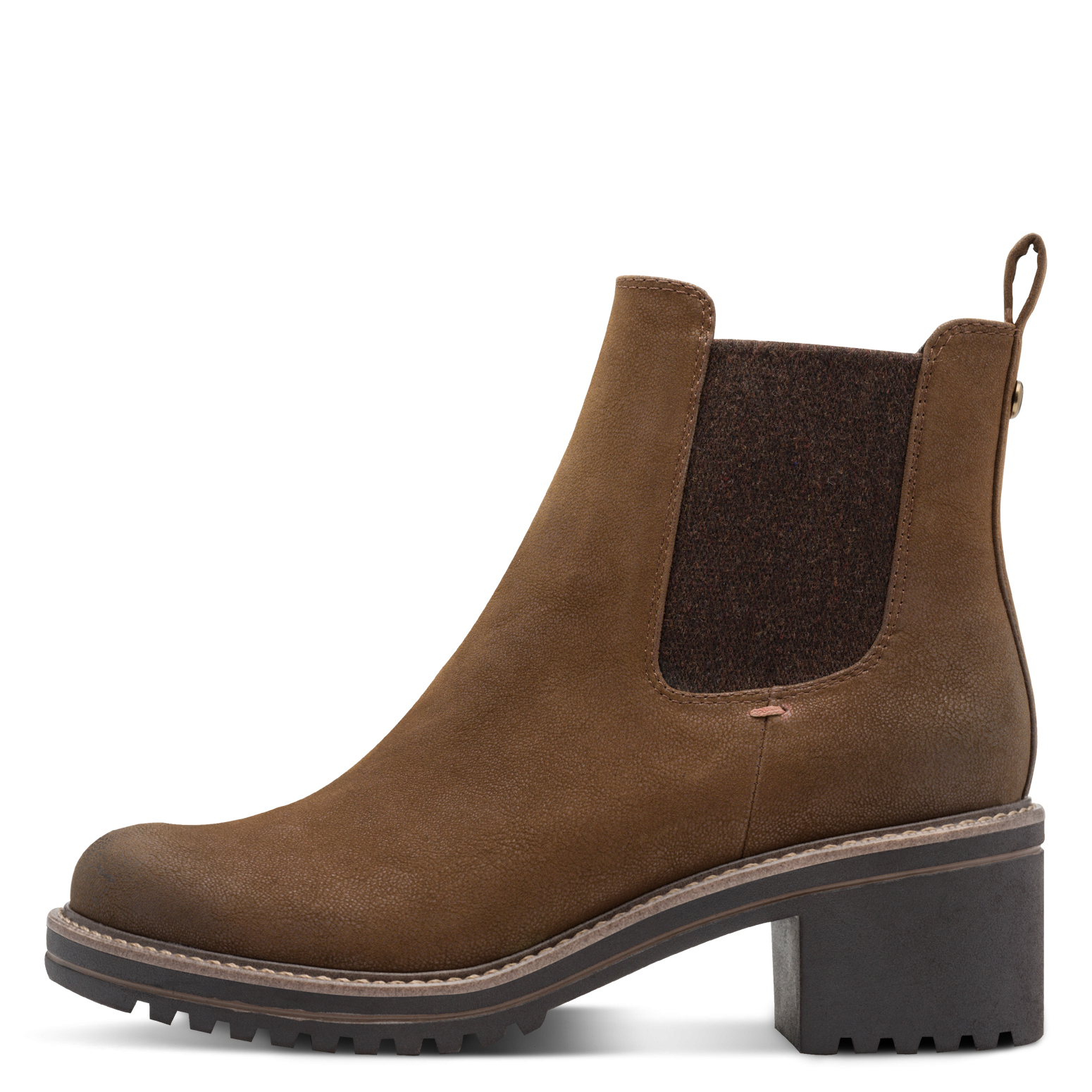 MARCO TOZZI Chelseaboots, Blockabsatz, Stiefelette in veganer Verarbeitung