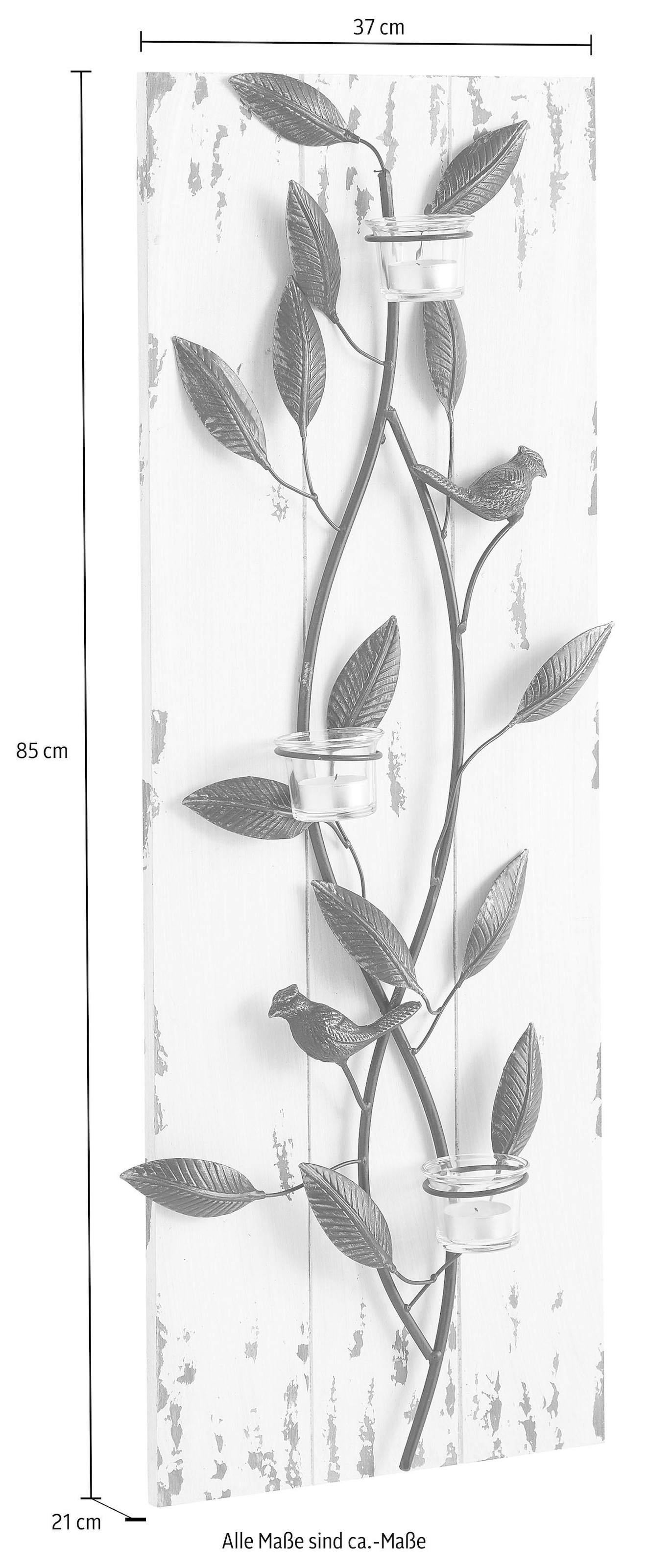 pajoma Wandpaneel, mit Teelichtern und Vögelchen