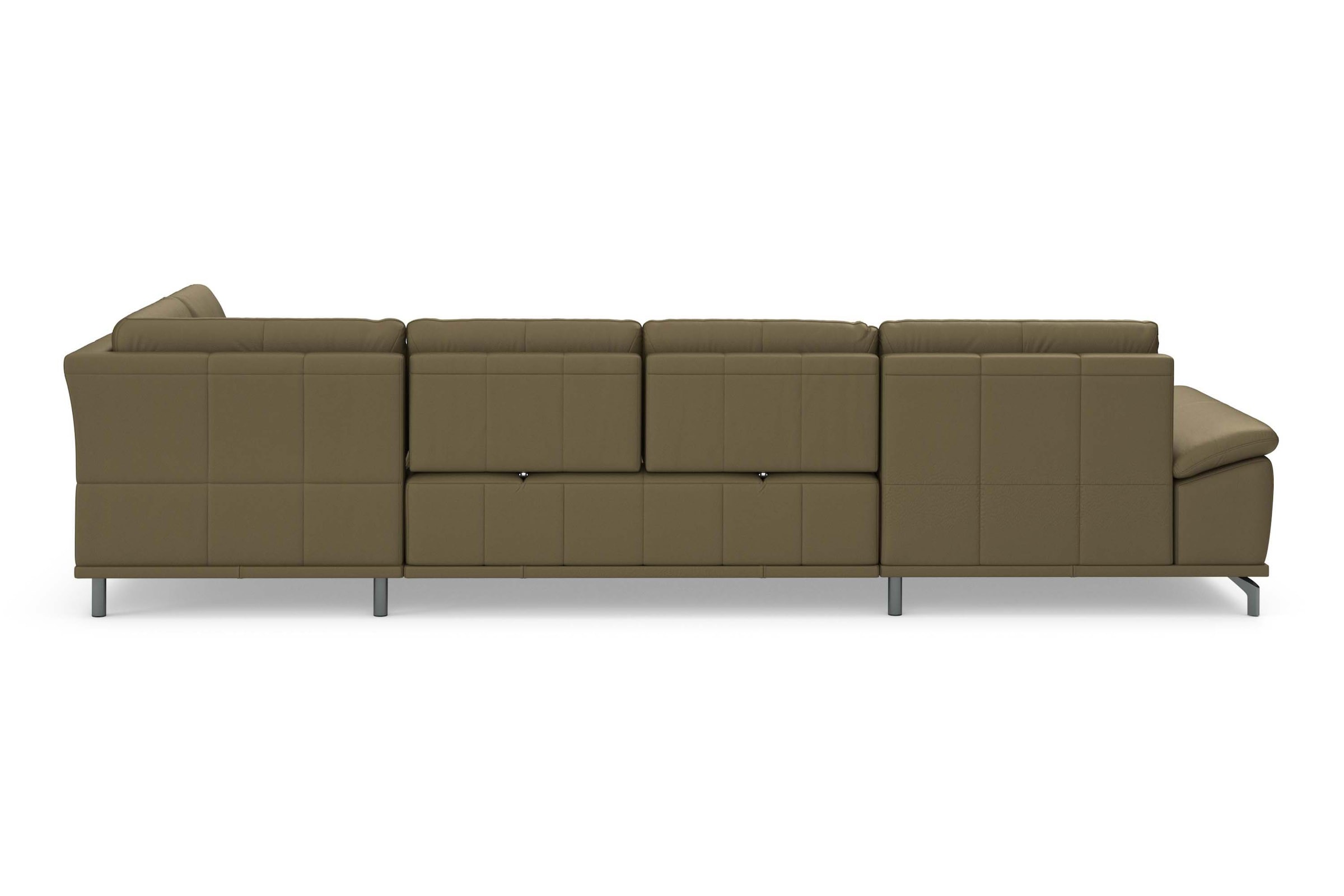 Places of Style Wohnlandschaft »Costello U-Form, mit Sitztiefenverstellung, Armteilverstellung und«, 3 Nierenkissen, optional Bettfunktion und Bettkasten