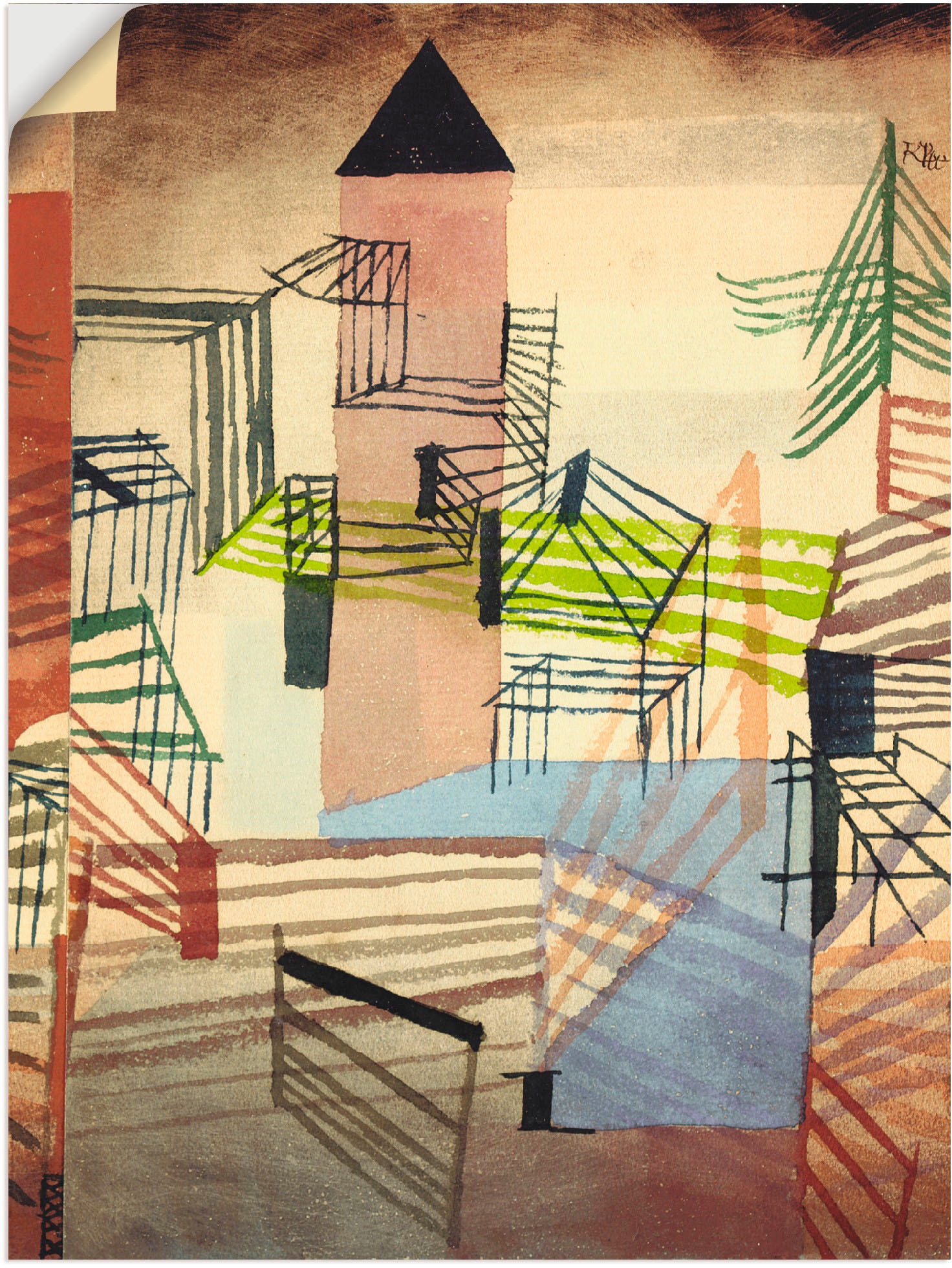 Artland Wandbild »Festungsbau. 1921«, Gegenstandslos, (1 St.), in vielen Größen & Produktarten -Leinwandbild, Poster, Wandaufkleber / Wandtattoo auch für Badezimmer geeignet