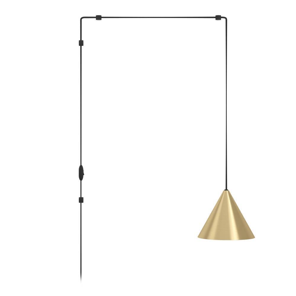 EGLO Hängeleuchte »NARICES Pendellampe, Stahl, E27, IP20, Wohnzimmerlampe, Hängelampe« E27 1 Stk. Hängeleuchte, L18 x H142 cm,  messing-gebürstet, schwarz, 1X40W exkl.