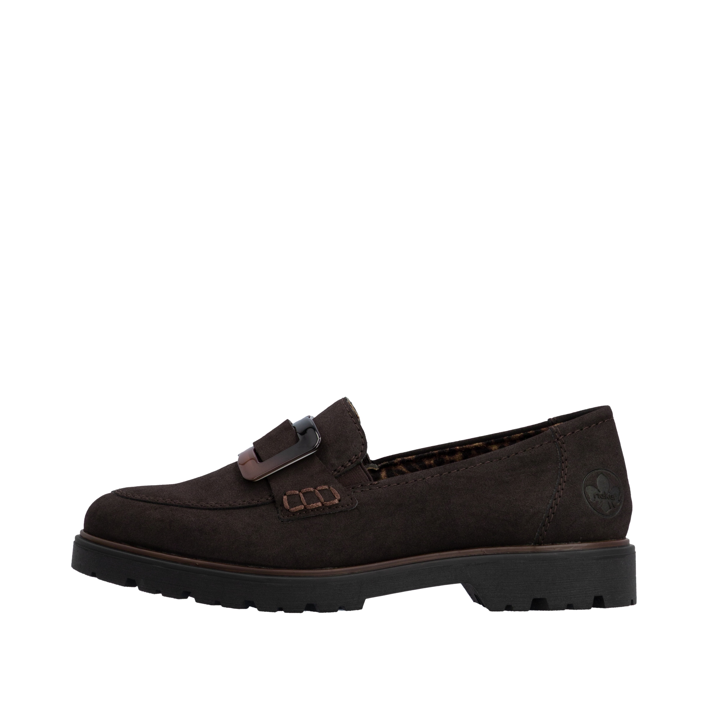 Rieker Loafer  Slipper, Schlupfschuh, Halbschuh mit großer Zierspange