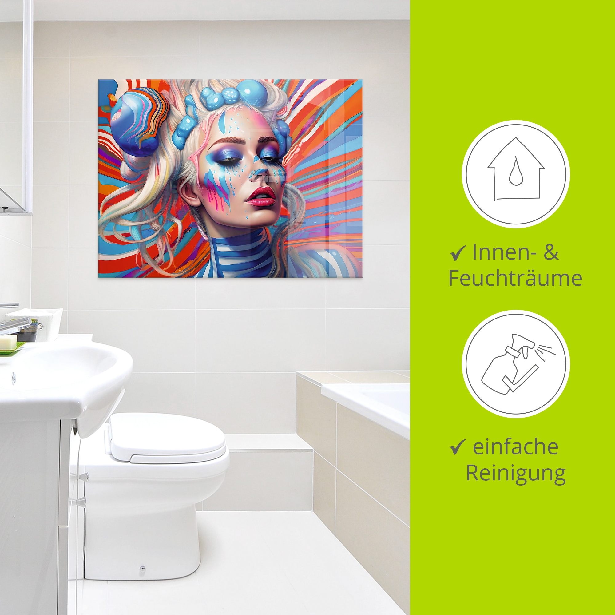 Artland Glasbild »Psychedelisch blond II« Bilder von Frauen 1 Stk. tlg. in verschiedenen Größen