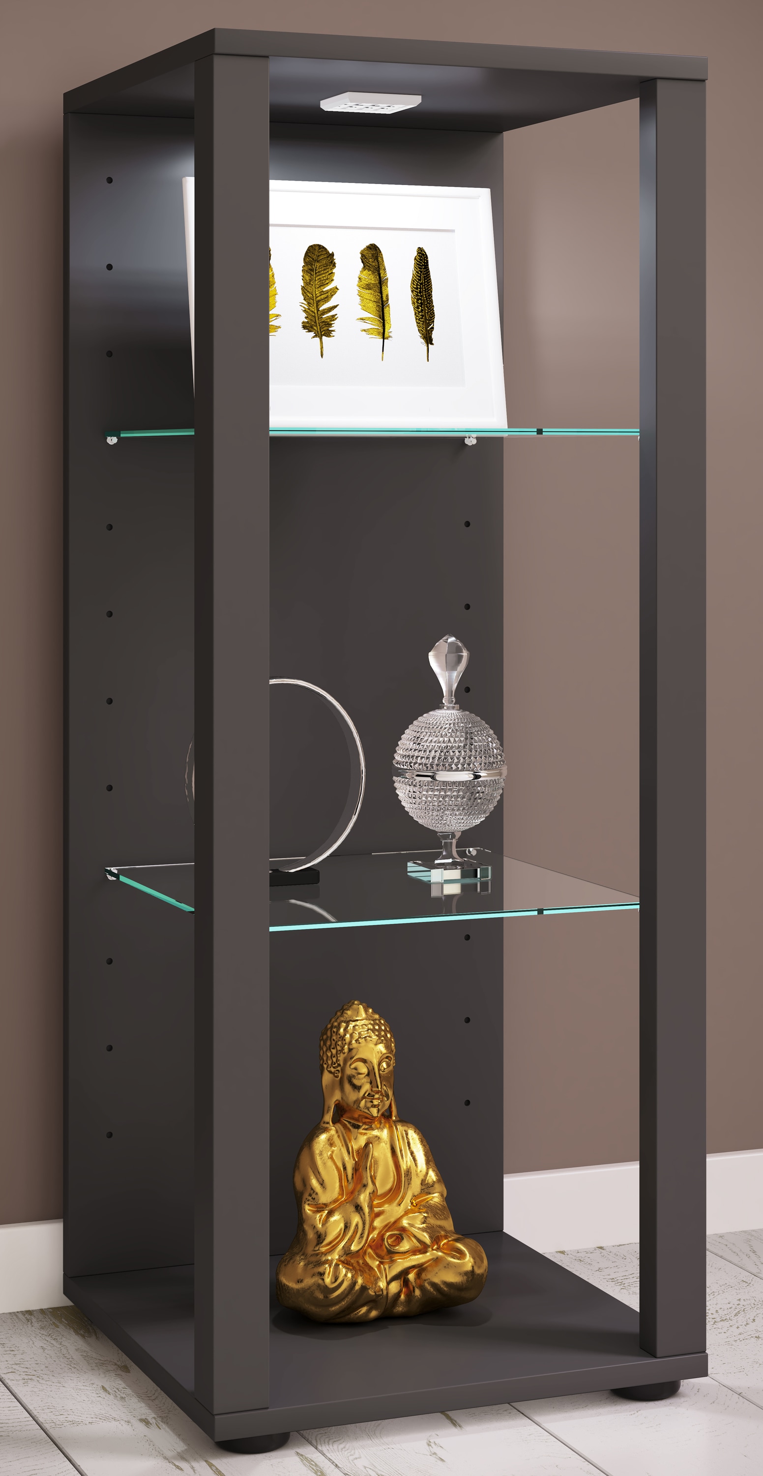 VCM Standvitrine »Holz Glas Stand Vitrine Sammelvitrine Glasol M« 1 Stk. tlg.