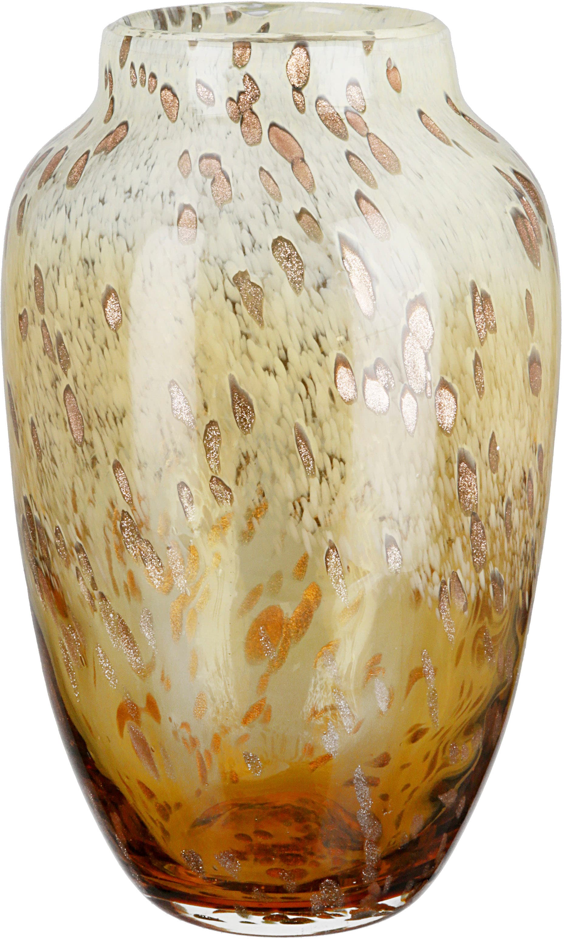 Casablanca by Gilde Tischvase »Ambrosio, Dekovase«, (1 St.), Vase aus Glas,  mit Tupfen und goldfarbenem Glitter, Höhe ca. 29 cm kaufen online bei OTTO