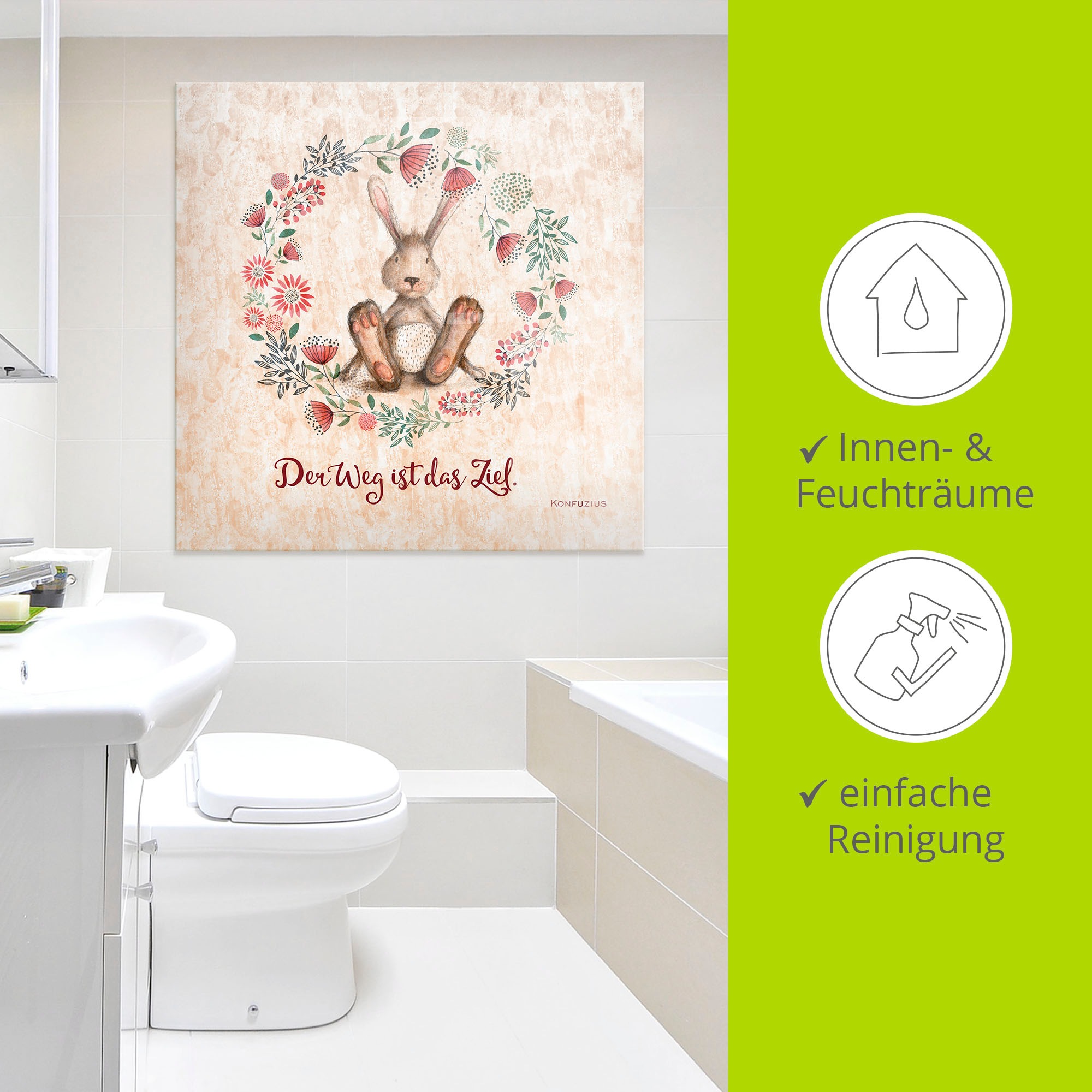 Artland Glasbild »Lebensweisheit Das Ziel« Tiere 1 Stk. tlg. in verschiedenen Größen