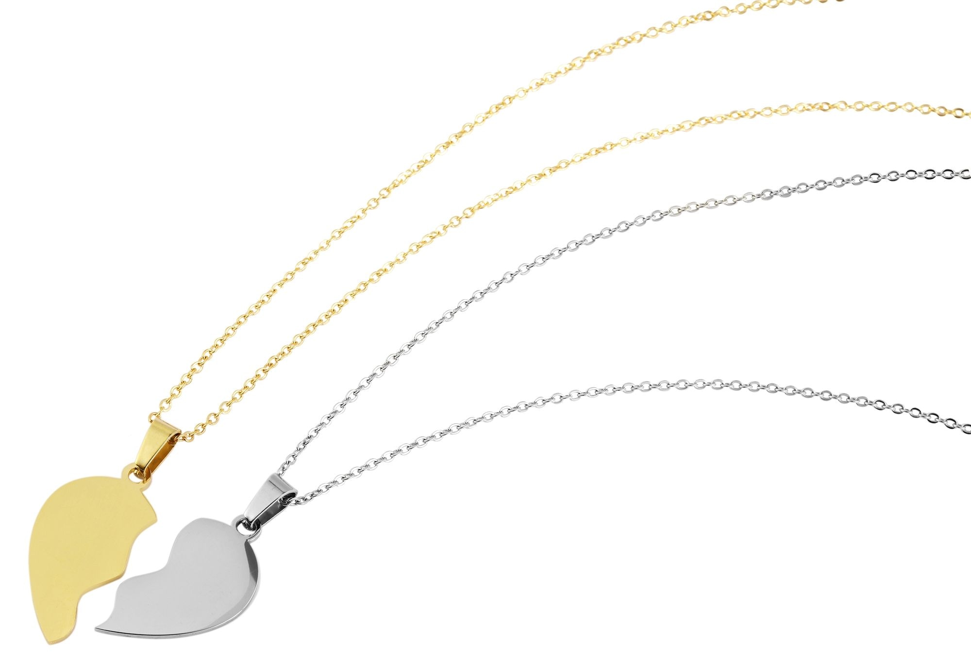 Adelia´s Gliederkette »Unisex Halskette ¿ Herz aus Edelstahl 43 cm«