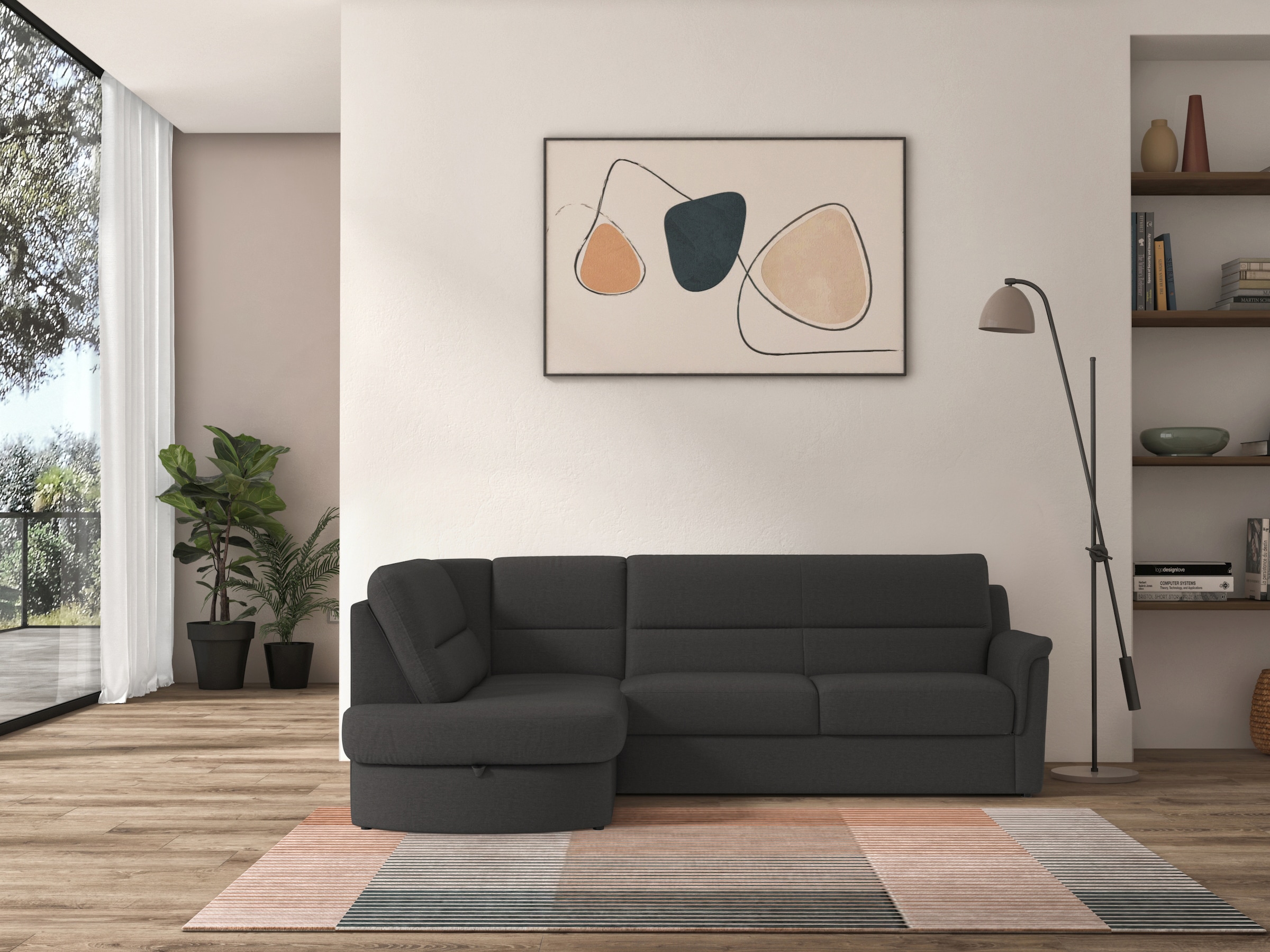 sit&more Ecksofa »Panini L-Form« wahlweise mit Bettfunktion und Bettkasten