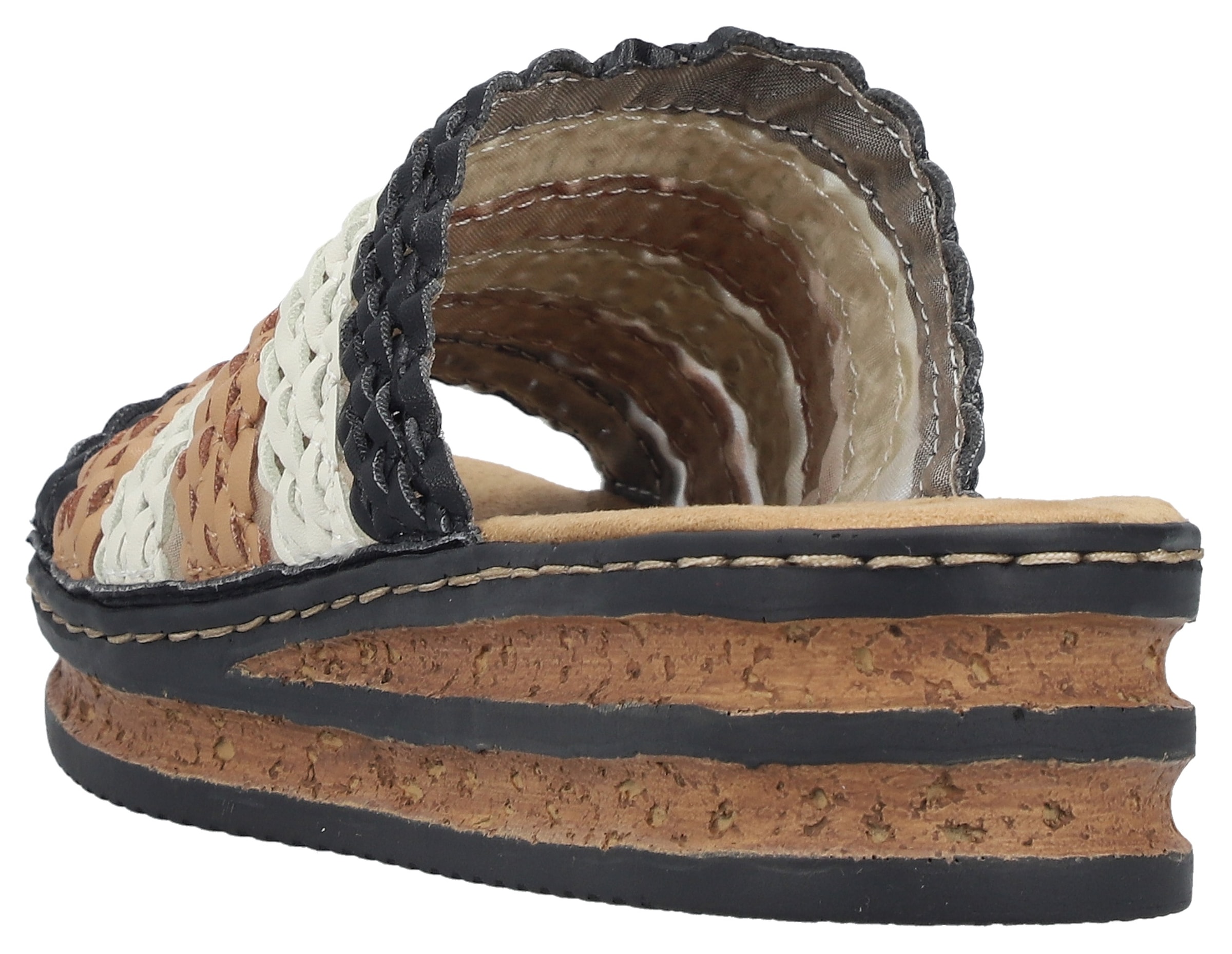 Rieker Pantolette  Sommerschuh, Urlaubsschuh, Keilpantolette zum Schlupfen