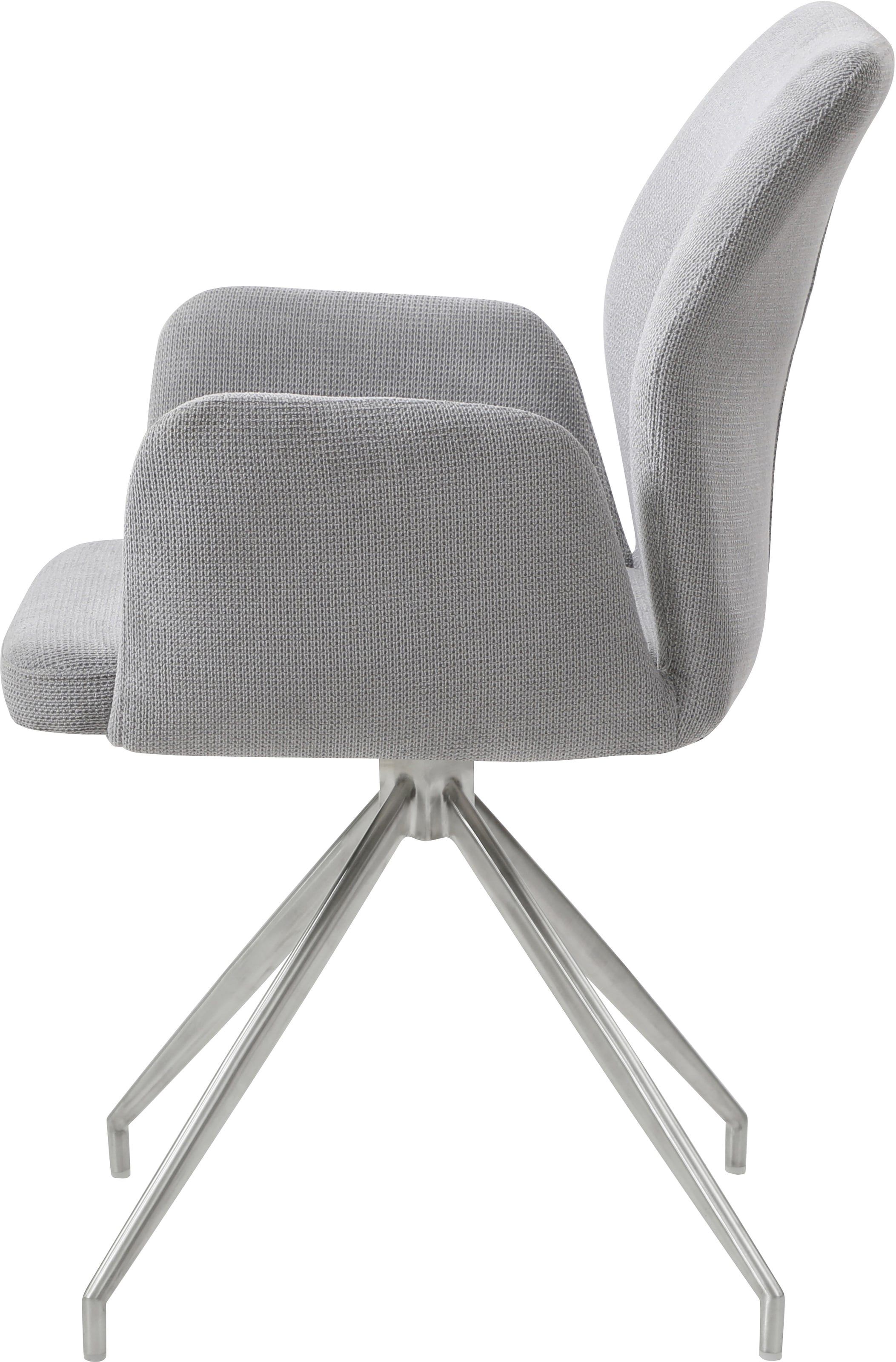 SalesFever Essgruppe, (Set, 5 tlg.), Tischplatte mit echter Baumkante, Gestell aus rostfreiem Edelstahl