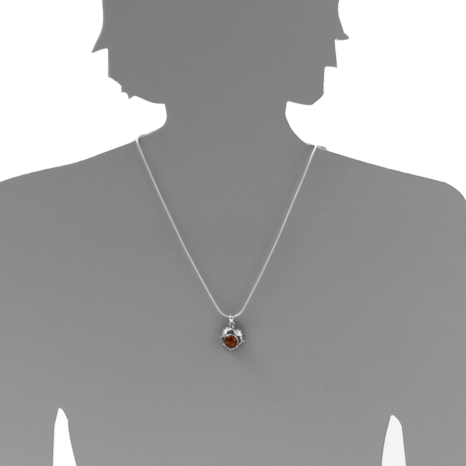 OSTSEE-SCHMUCK Kette mit Anhänger »- Fischland 28x20 mm - Silber 925/000 - Bernstein«