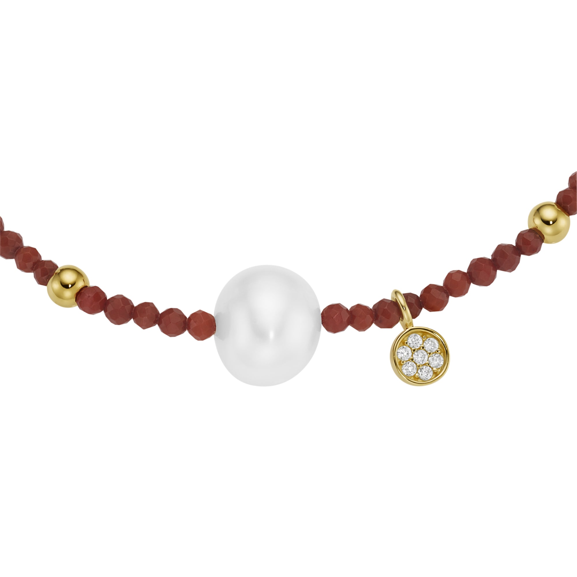 GIORGIO MARTELLO MILANO Armband »Armband mit Süßwasser-Perlen und Ziersteinen, Silber 925«