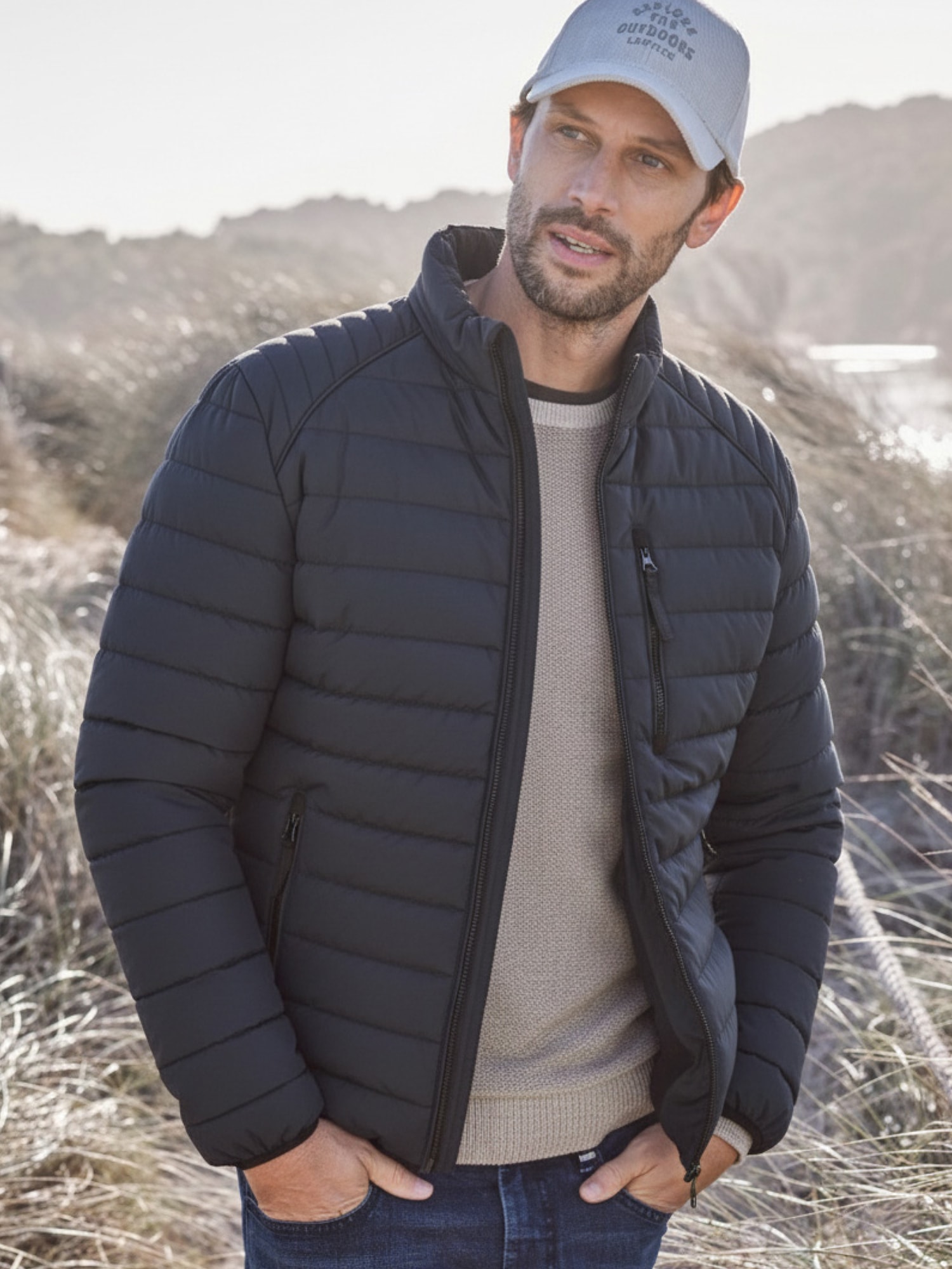 LERROS Steppjacke »Light-Weight Herren Steppjacke« ohne Kapuze Wasserabweisend, atmungsaktiv, Brust- und Seitentaschen, unifarben
