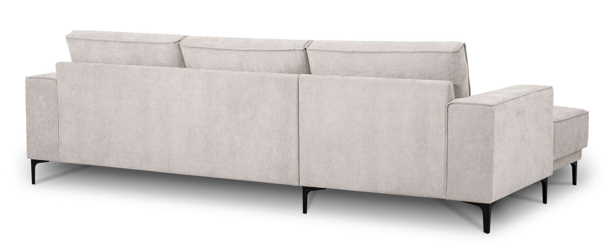 PLACES OF STYLE Ecksofa »Polsterecke Oland, Struktur, Flachgewebe, Luxus-Microfaser, Boucle« L-Form, 280 cm, Wellenunterfederung, Skandi-Design, Metallfüße