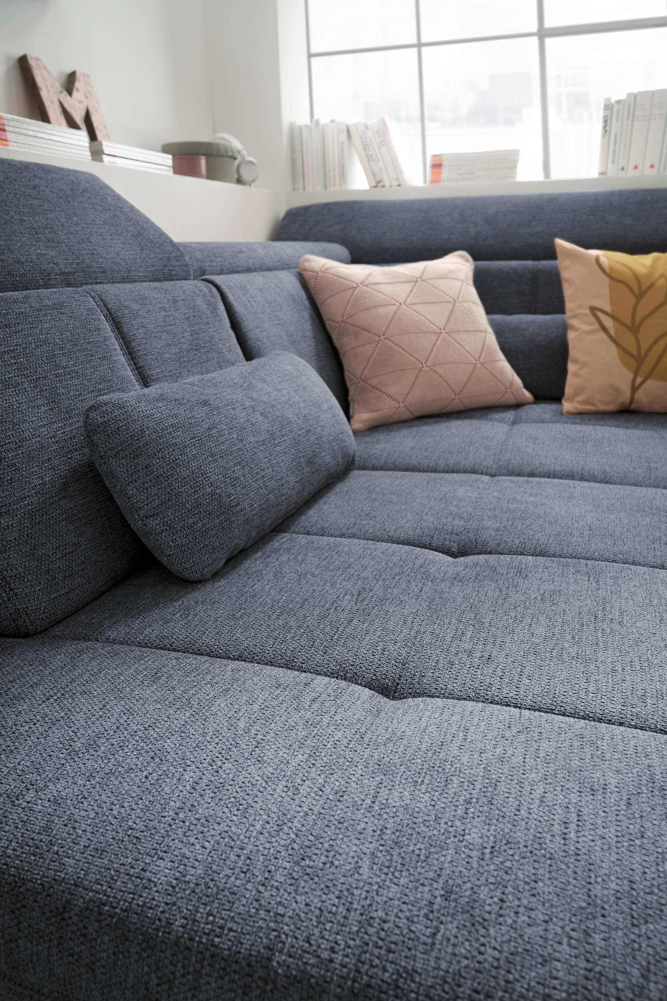 set one by Musterring Ecksofa »SO 3400, Komfortsitzhöhe 47cm oder 49cm, inkl. Sitztiefenverstellung«, verschiedene Funktionen, Kaltschaumpolsterung, Stellmaße 220 x 317 cm
