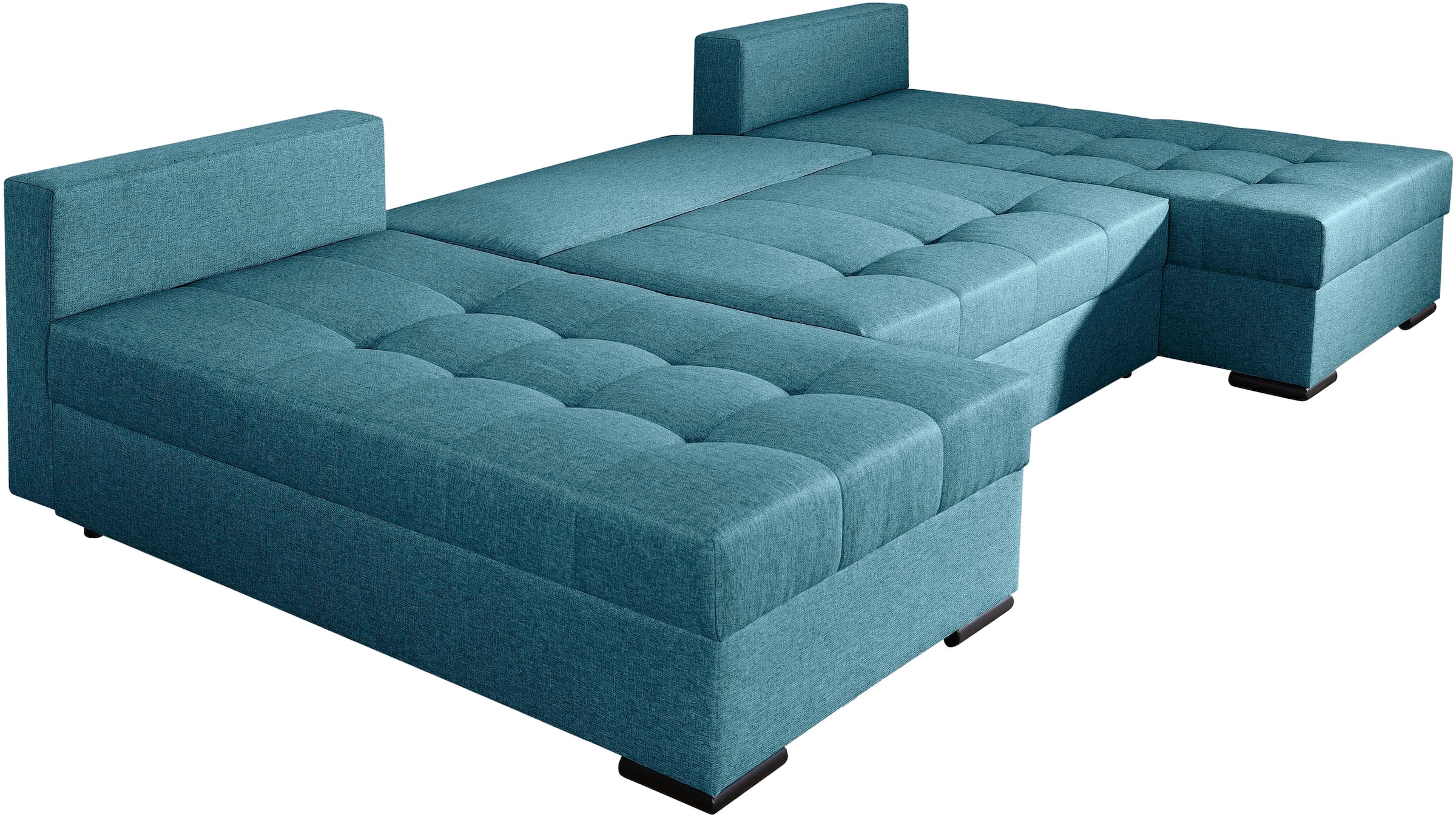 COLLECTION AB Wohnlandschaft »Josy, U-Form, Schlafsofa mit Bettkasten«, (Cord-/Mix), flexible Recamiere, Breite: 269cm, inklusive Rückenkissen