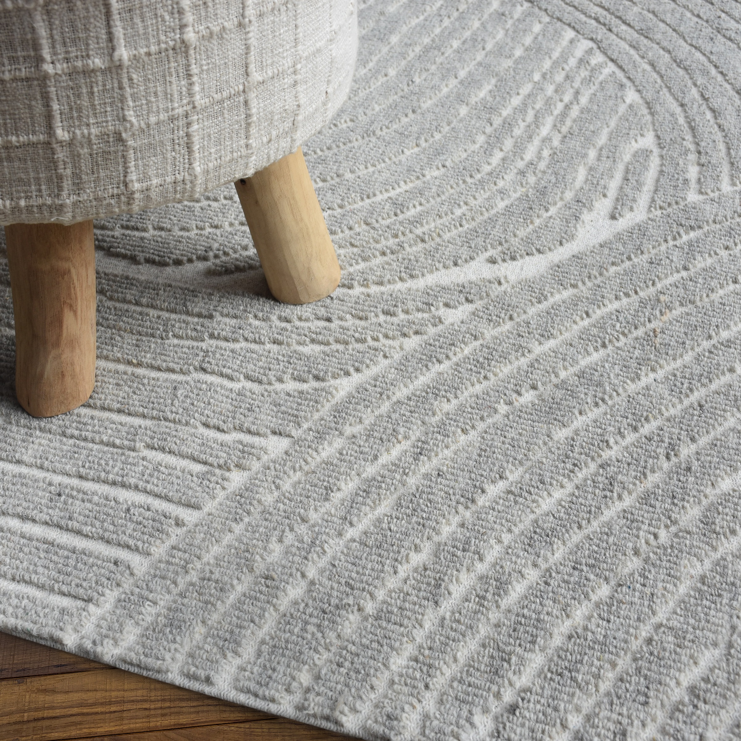 my home Wollteppich »Falun, Wolle, Hoch-Tief-Struktur, maschinell gewebt« rechteckig einfarbig, Wolle, Teppich, Wohnzimmer, Schlafzimmer, Esszimmer