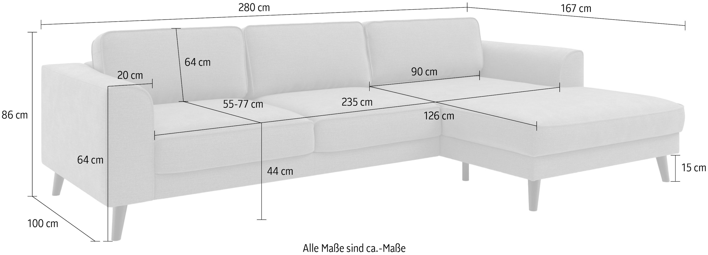 TRENDMANUFAKTUR Ecksofa »Lumber Jack, elegantes Designsofa, L-Form«, wahlweise mit Bettfunktion u. Bettkasten