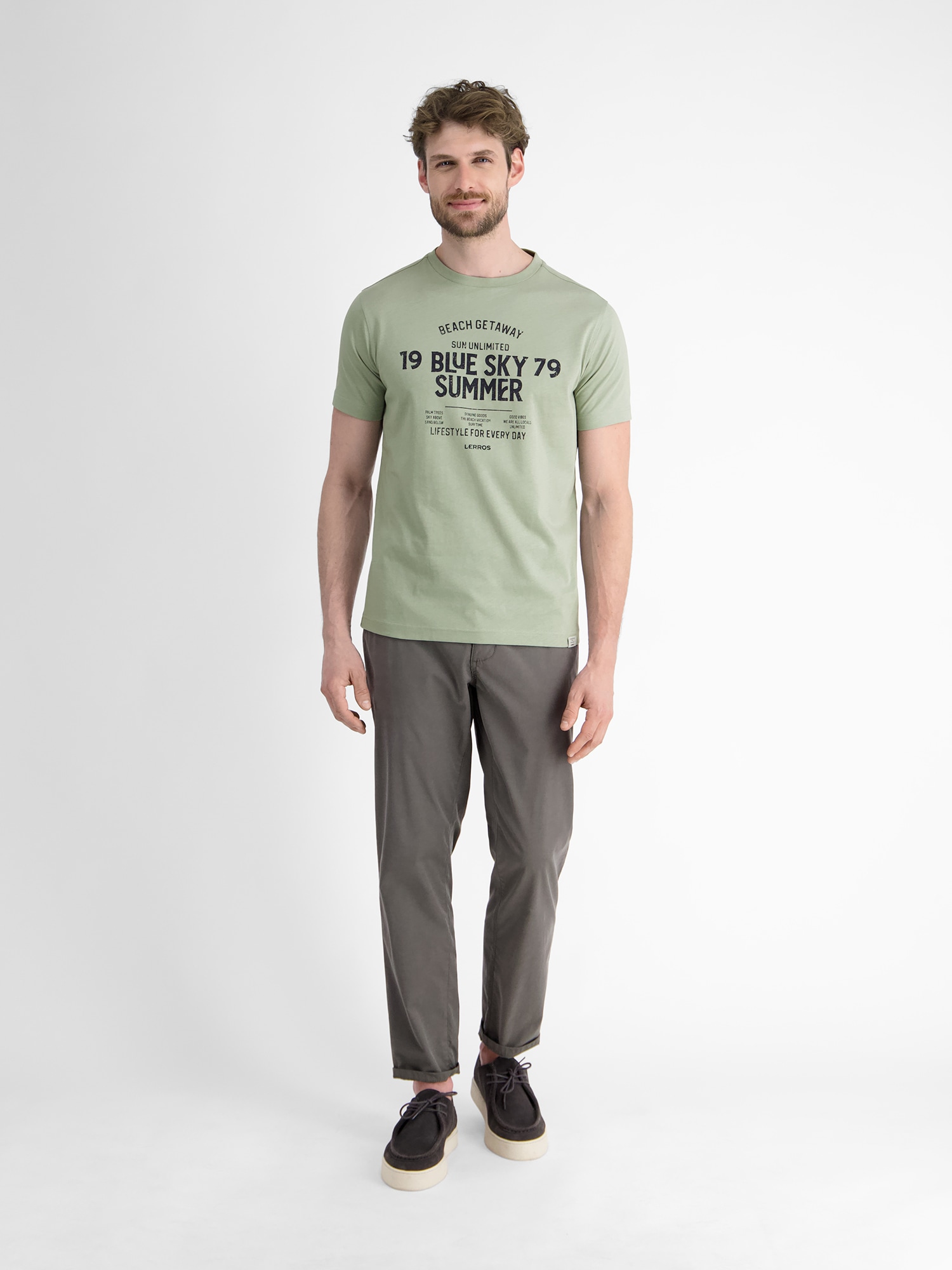 LERROS T-Shirt »LERROS Herren T-Shirt mit Brustprint«