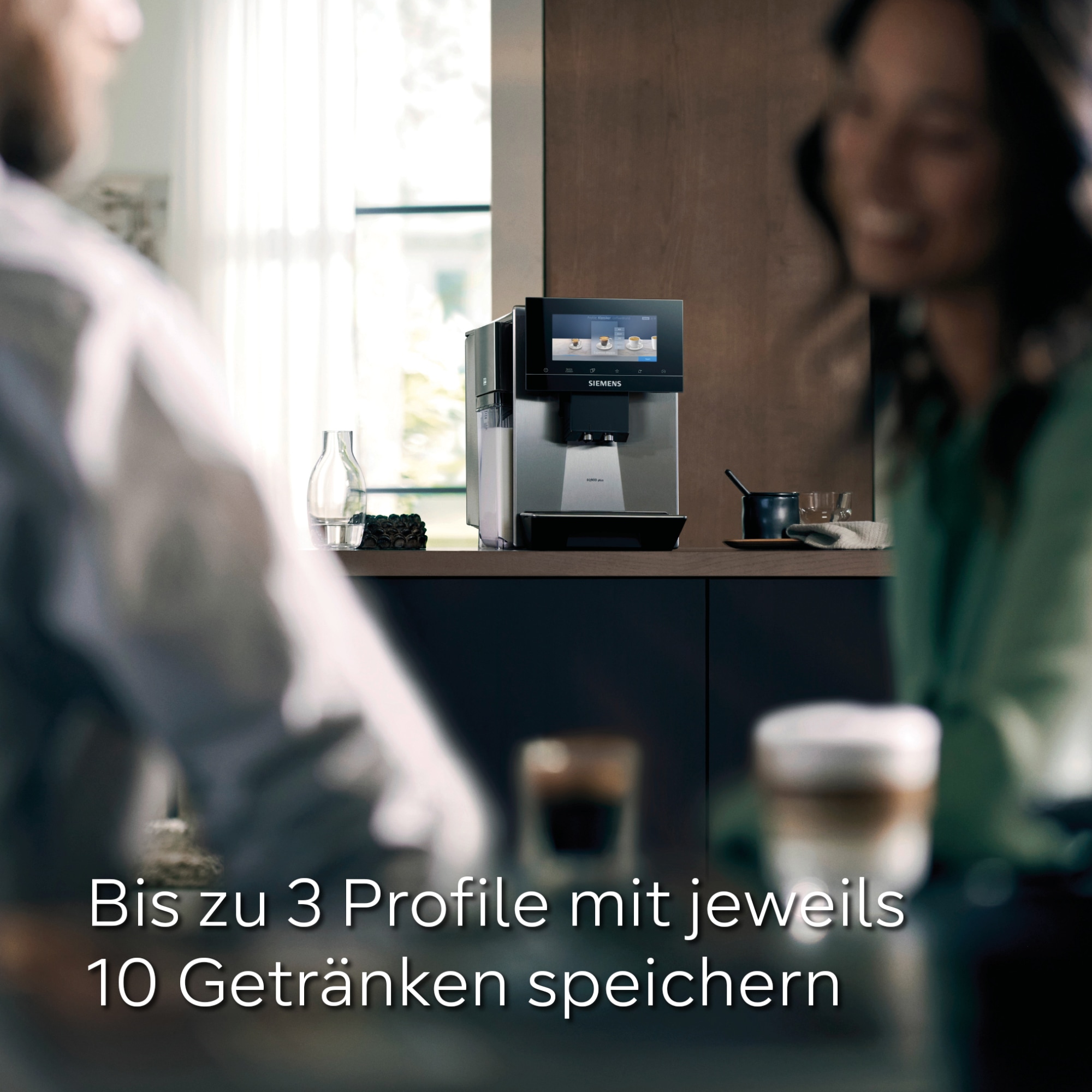 SIEMENS Kaffeevollautomat »EQ900 plus TQ903DZ3, auto. Reinigen/Entkalken, Cold Brew, Barista-Mode« ETM Testnote "sehr gut", Geräuschreduzierung, edelstahl