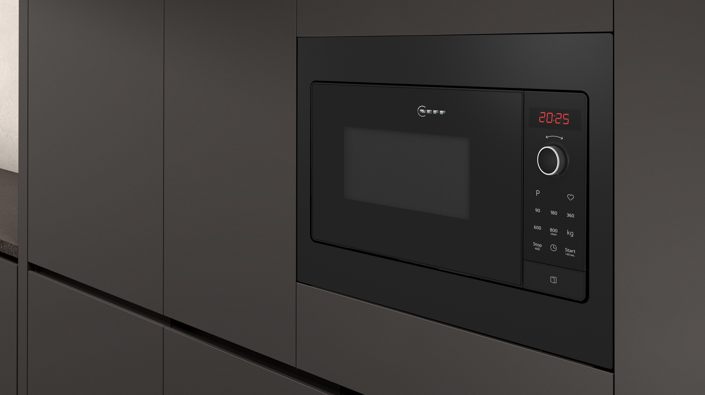 NEFF Einbau-Mikrowelle »HLAWG25S3« Mikrowelle 800 W 38 cm hohe, 50 cm breite Einbau-Mikrowelle mit LED-Display