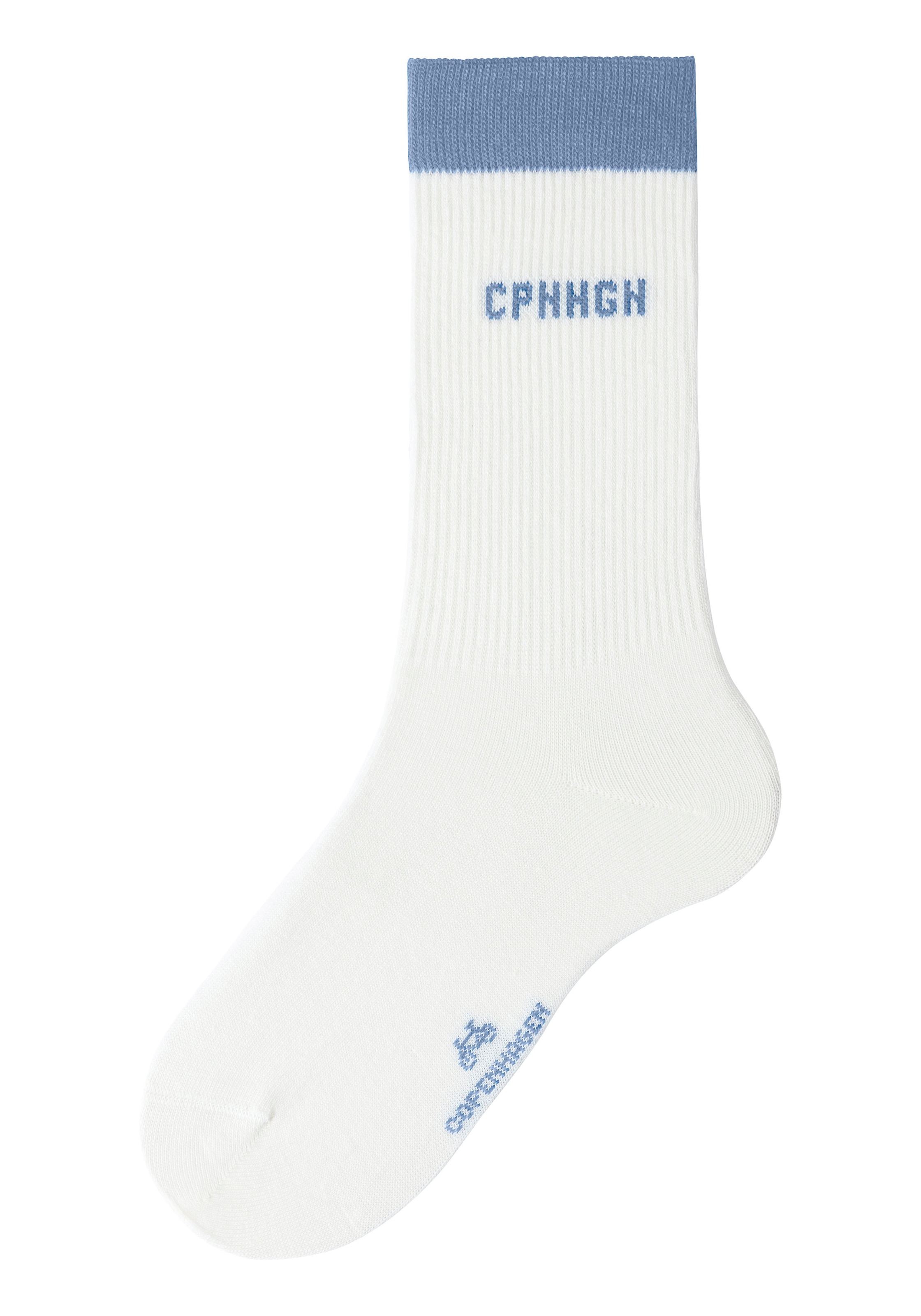 Copenhagen Studios Tennissocken, (Packung, 2 Paar), mit kontrastfarbenem Bund