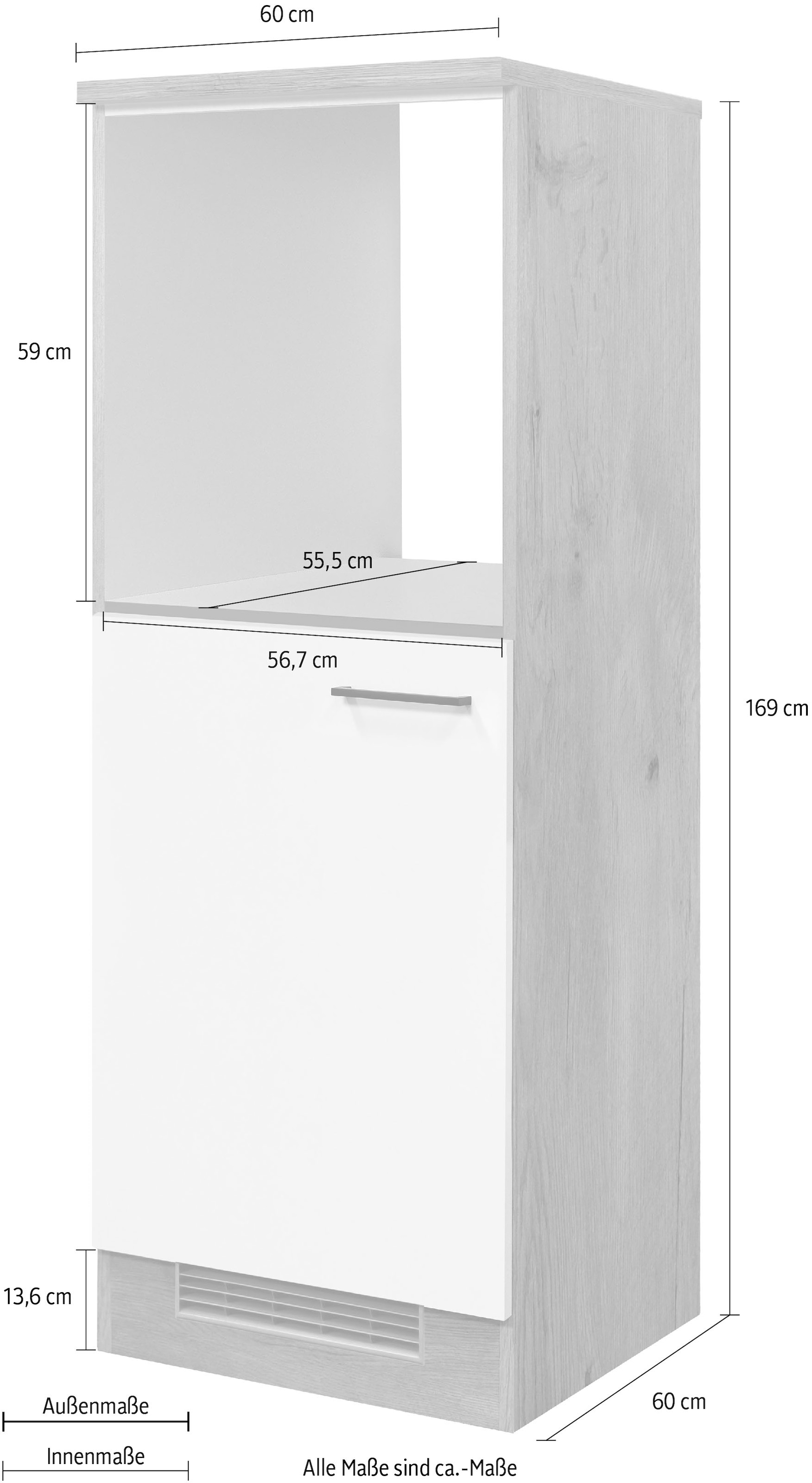 Flex-Well Backofen/Kühlumbauschrank »Morena«, (B x H x T) 60 x 168,5 x 60 cm