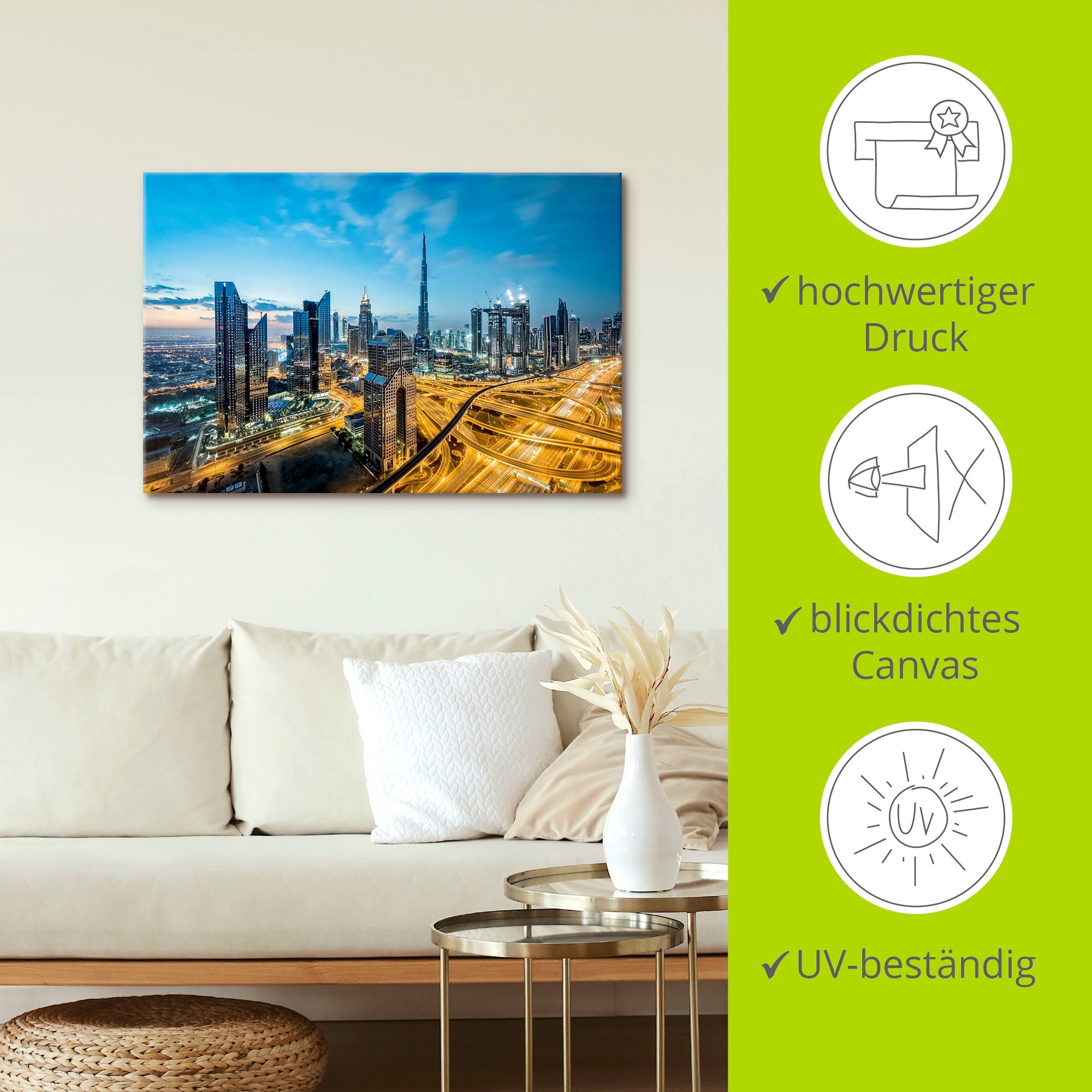 Artland Wandbild »Dubai«, Bilder von Asien, (1 St.), als Leinwandbild, Poster in verschied. Größen