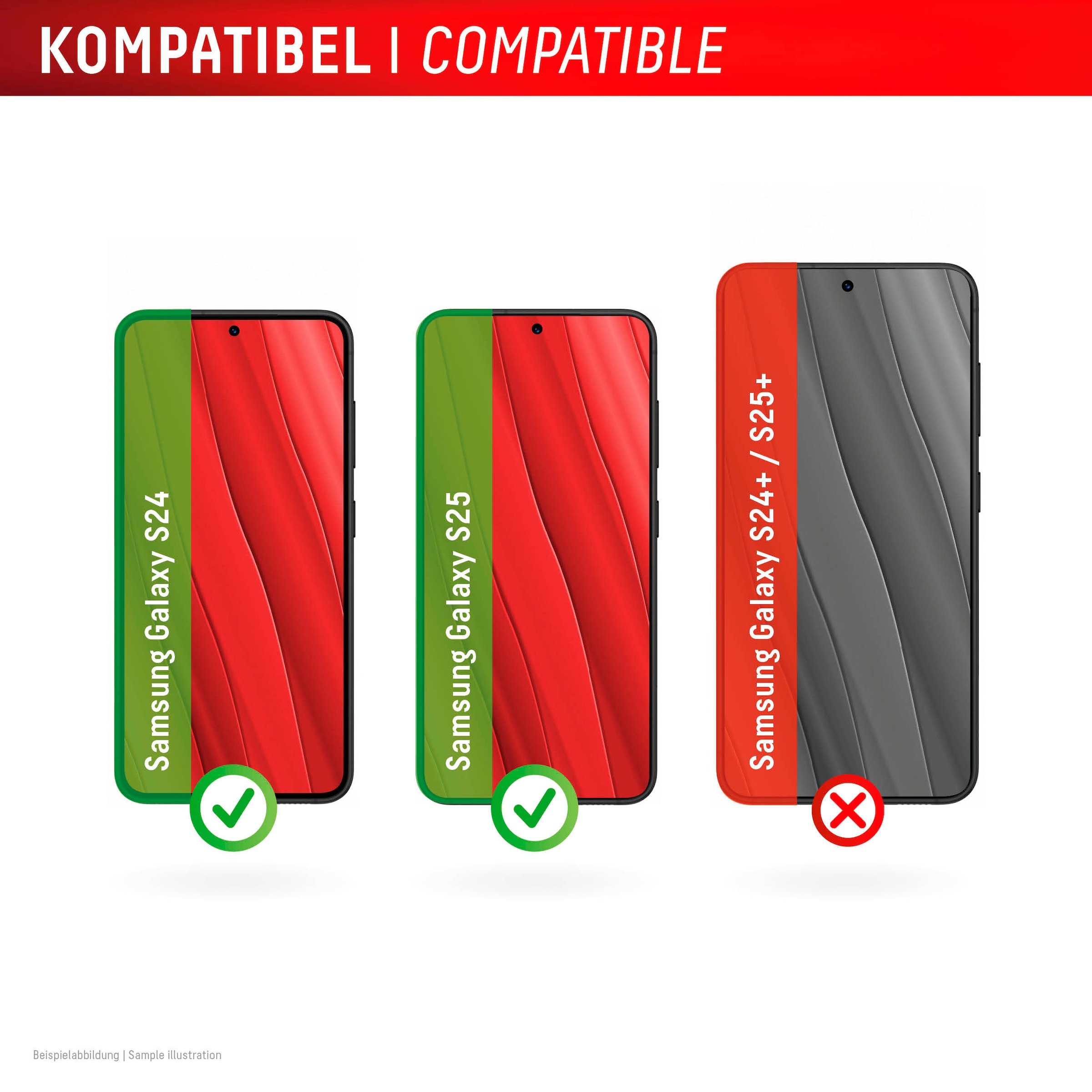 Displex Displayschutzglas »Real Glass + Case«, für Samsung Galaxy S24-Samsung Galaxy S25, Displayschutzfolie Displayschutz Rundumschutz 360 Grad splitterfest