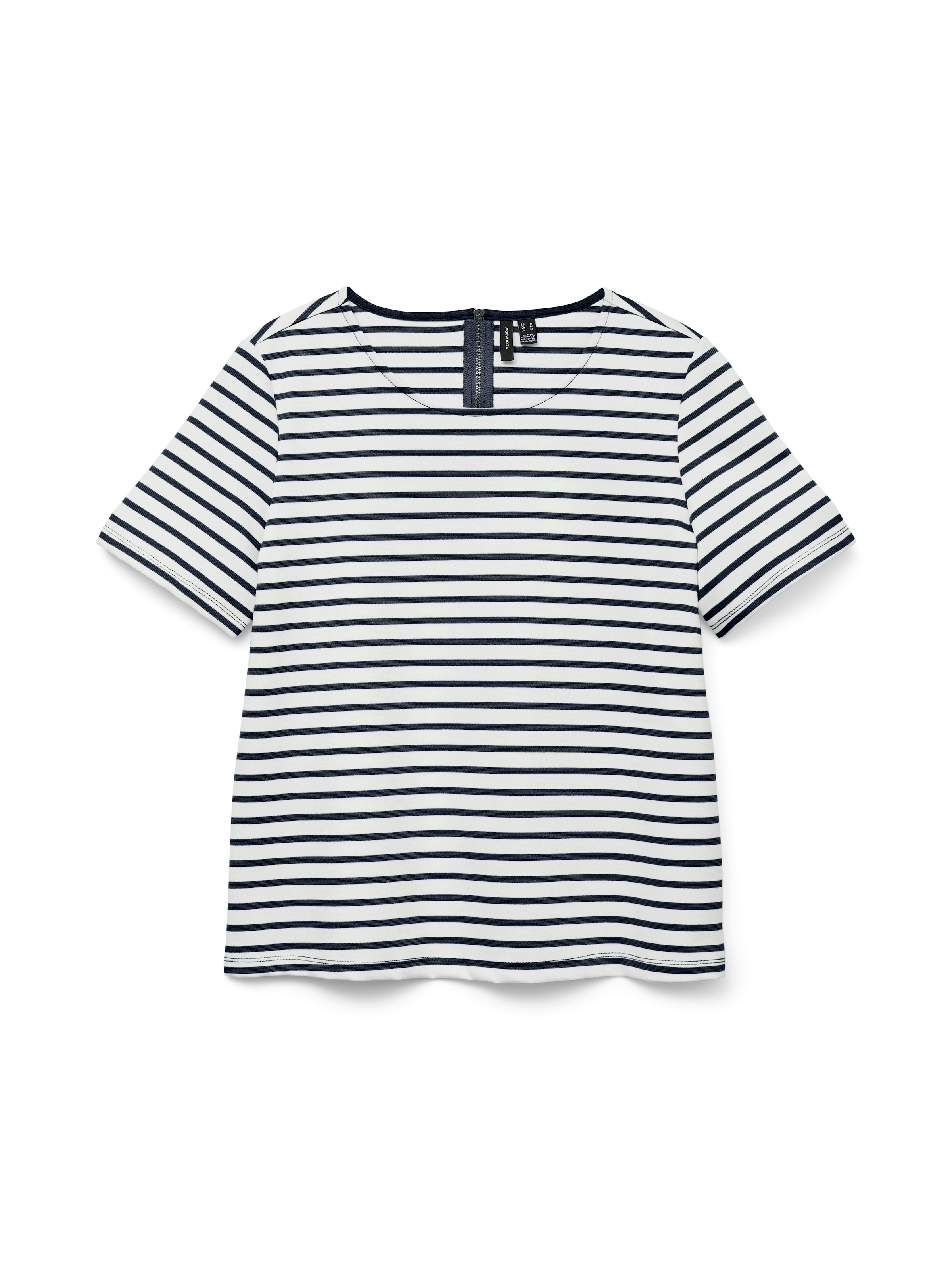 Vero Moda Rundhalsshirt »VMABBY SS ZIP TOP JRS NOOS«
