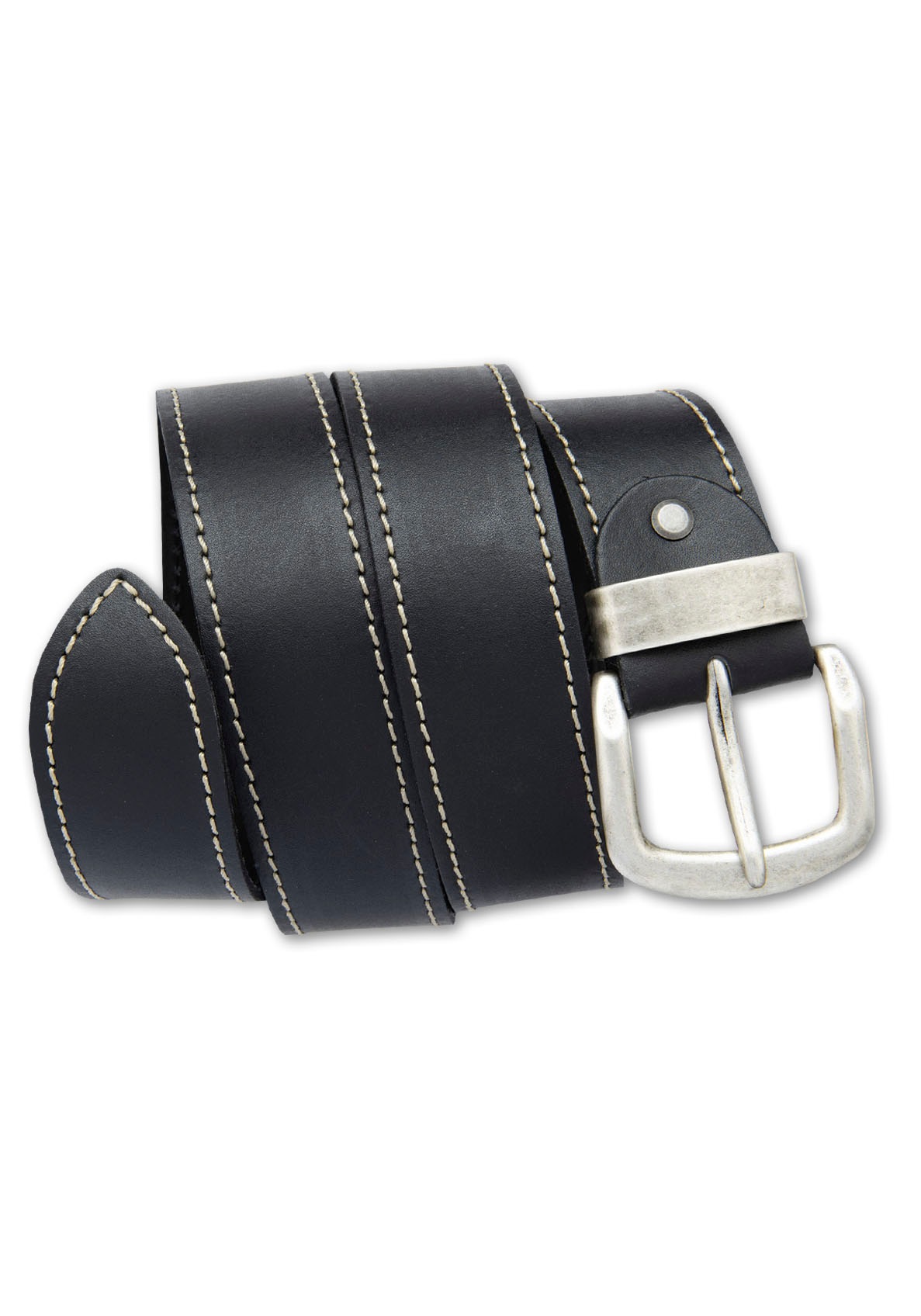 Bernd Götz Herren Ledergürtel mit Metallschlaufe in schwarz, Größe 90