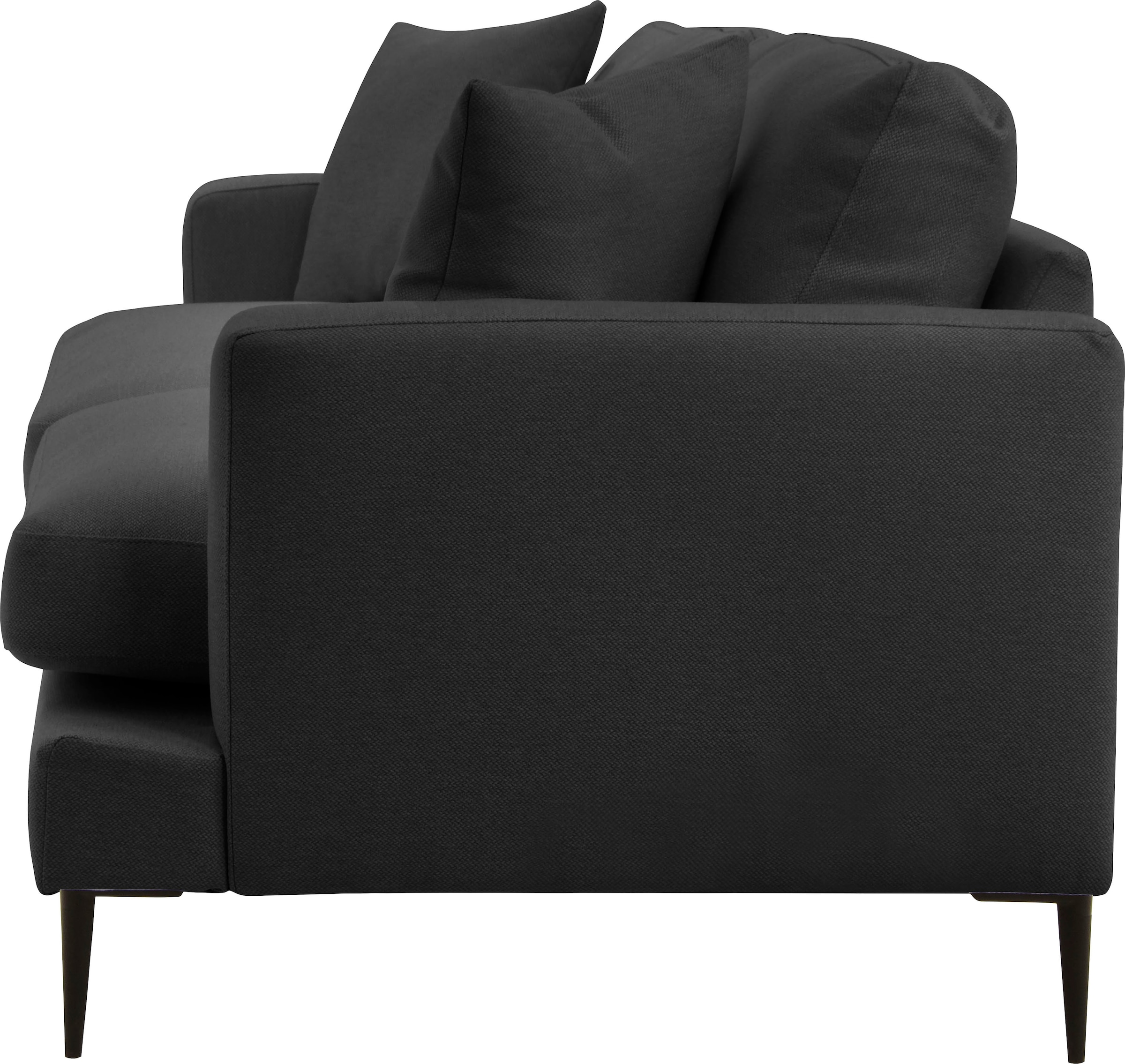 Leonique 2-Sitzer »Cozy elegantes Designsofa, Maße B/T/H: 151/97/80 cm« mit losen Kissen und Metallbeinen