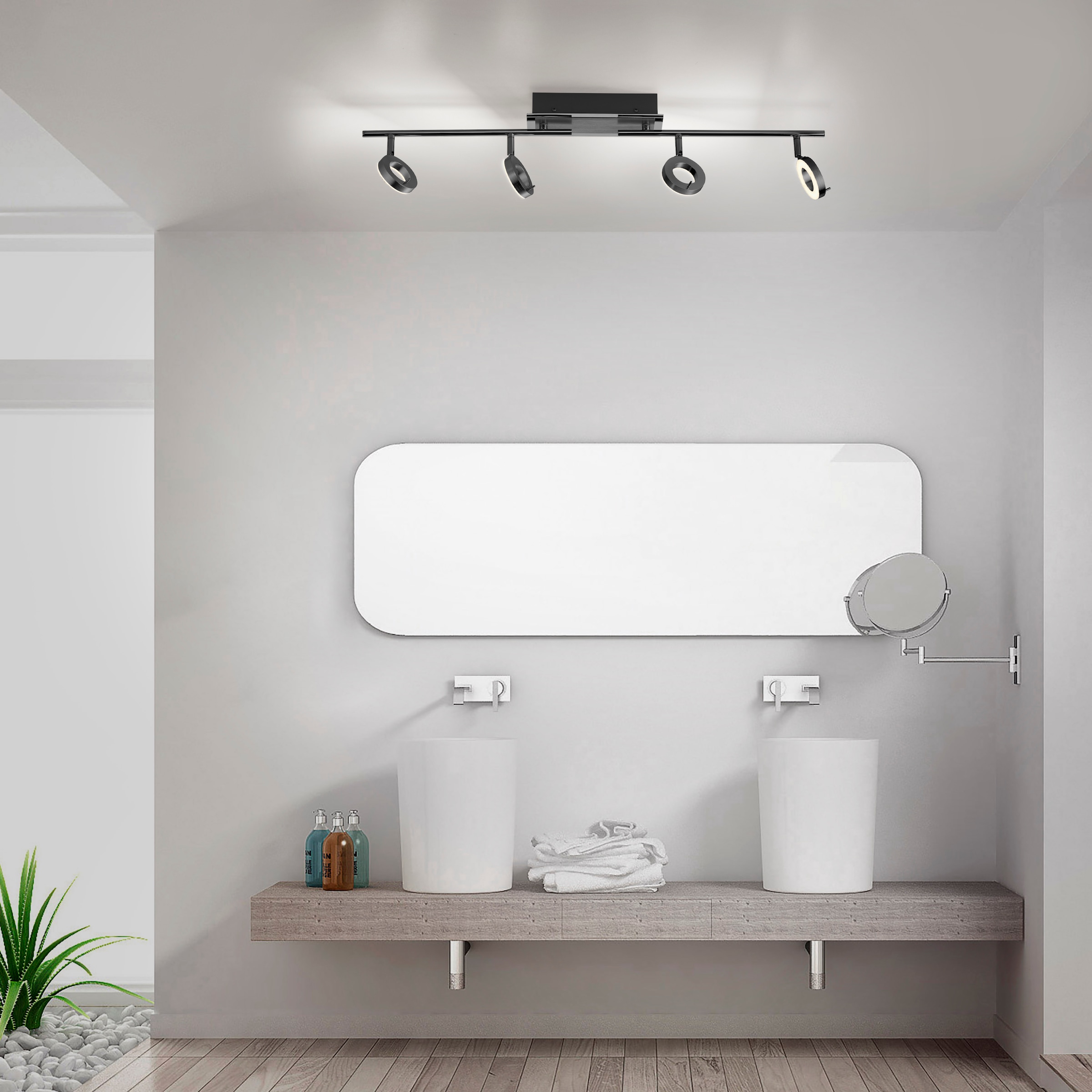 Paul Neuhaus Deckenleuchte »SILEDA«, 4 flammig, Leuchtmittel LED-Board | LED fest integriert, inkl. festverbaute LED, IP44, Spotköpfe verstellbar