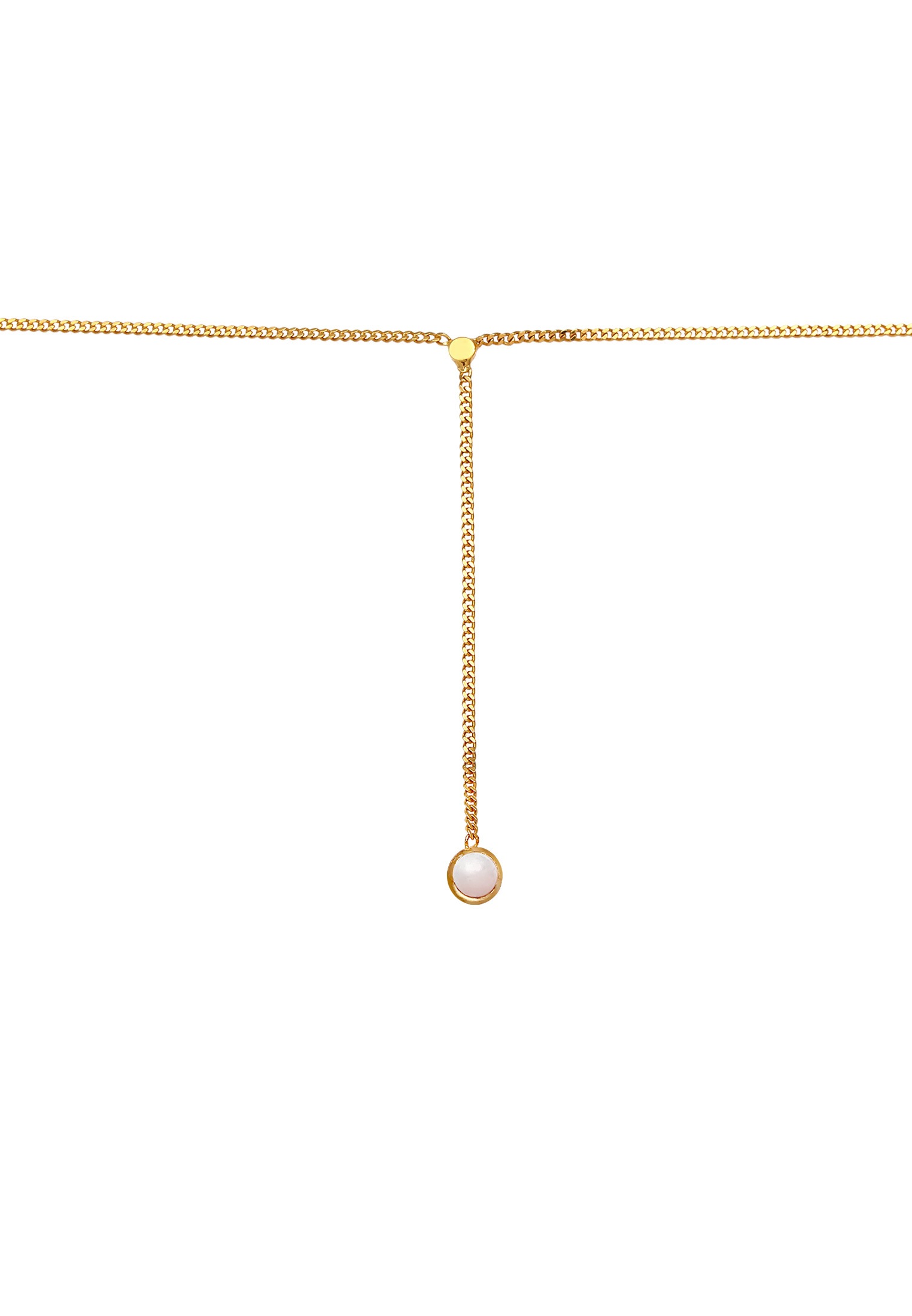 Elli Choker »Halskette Choker Y-kette Solitär Rosa Quarz Rund 925 Silber«