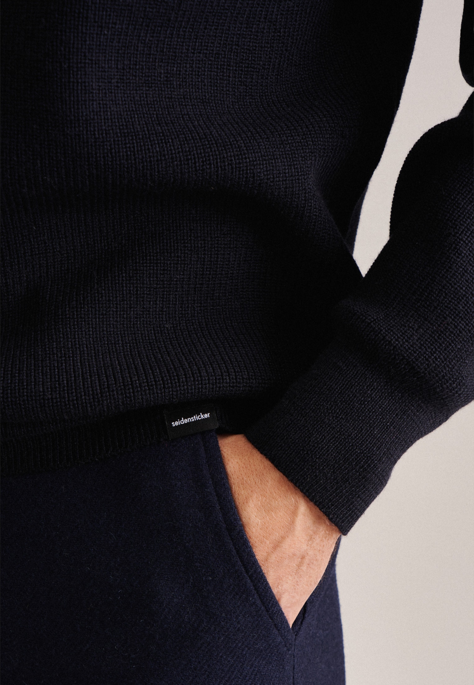 seidensticker Strickpullover »Regular«, Langarm Stehkragen Uni