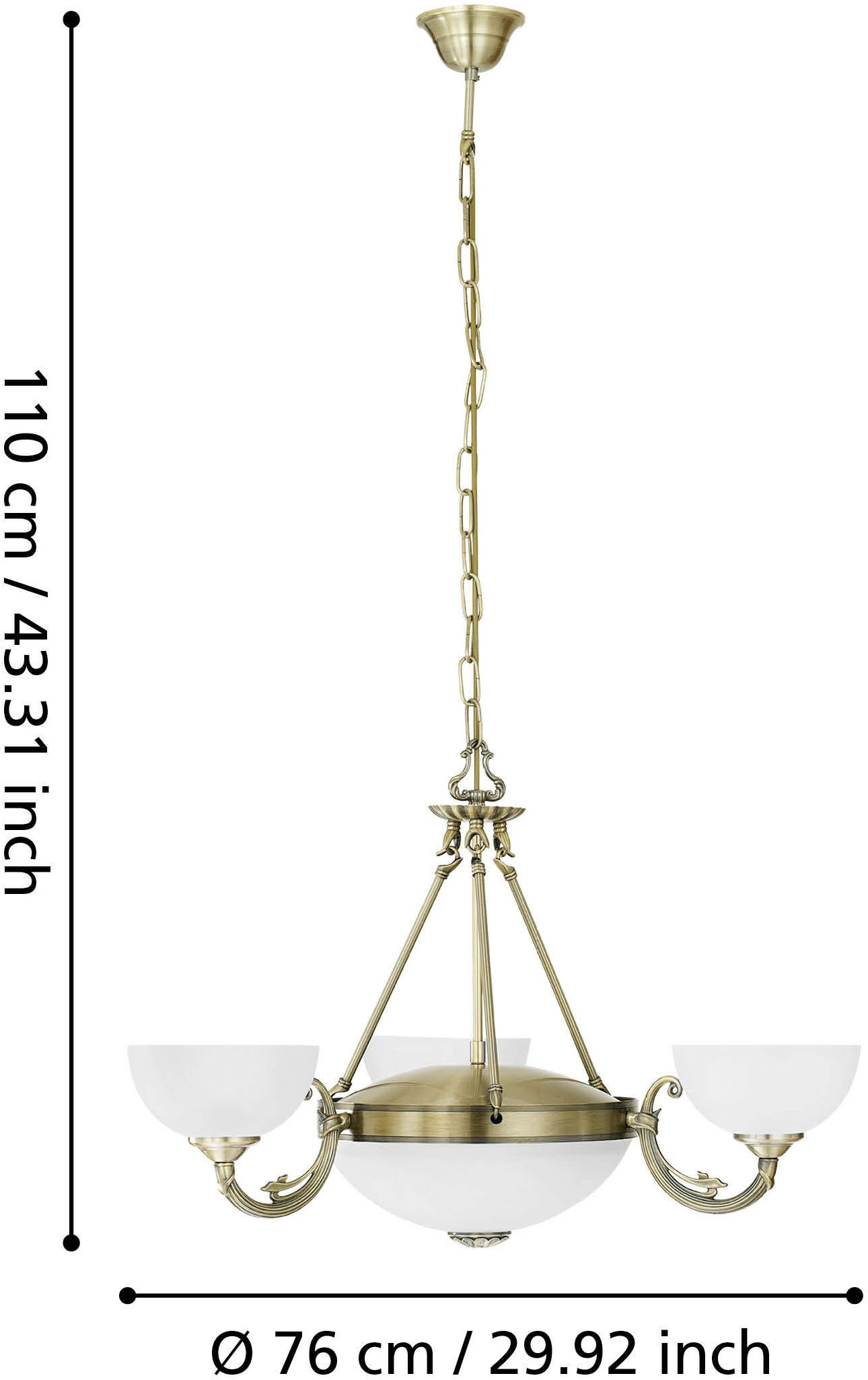 EGLO Hängeleuchte »SAVOY Pendellampe - Metallguss - E14;E27 - 3X40W;2X60W - IP20« E14 | E27 1 Stk. Hängelampe, Deckenlampe, Wohnzimmer, Esszimmer, H110 x Ø74 cm