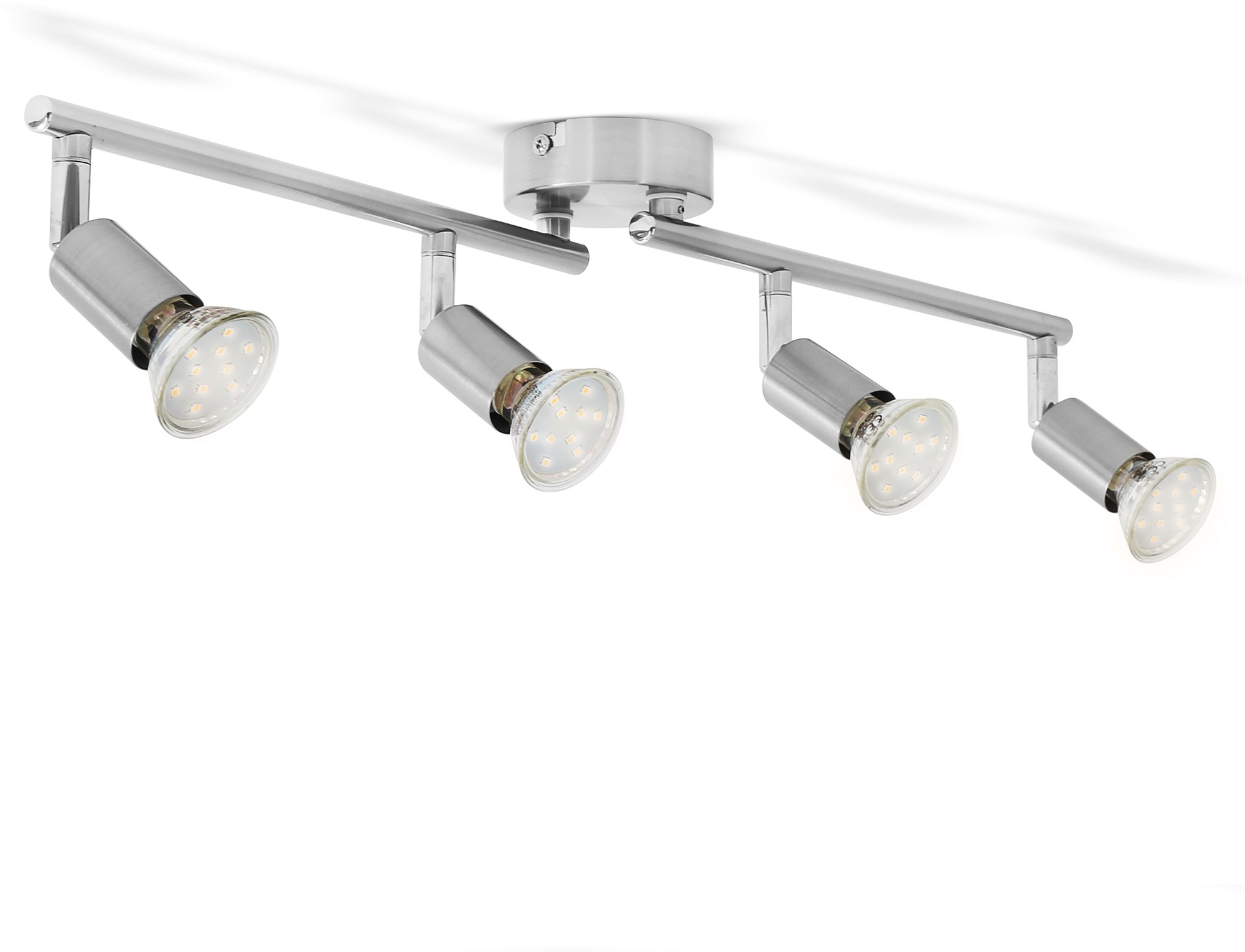 B.K.Licht LED Deckenspots GU10 Warmweiß LED Deckenleuchte, Strahler schwenkbar, Inkl. 4 x 3W Leuchtmittel GU10